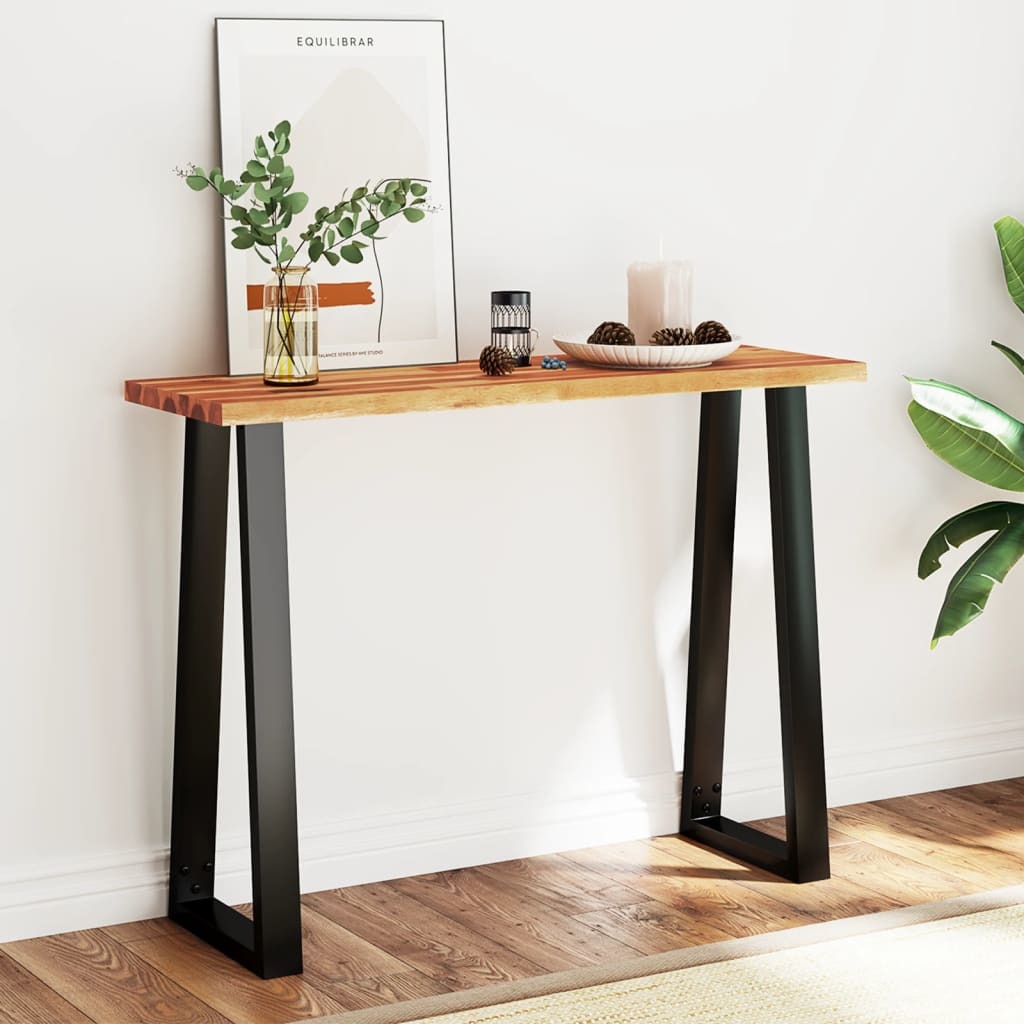 Console Table with Live Edge 43.3"x13.8"x31.5" Solid Wood Acacia