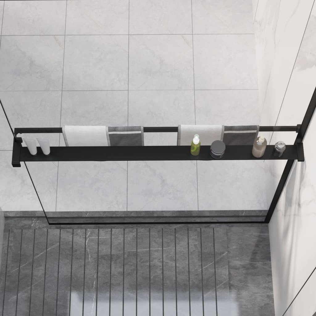 Shower Shelf for Walk-in Shower Wall Black 39.4" Aluminum