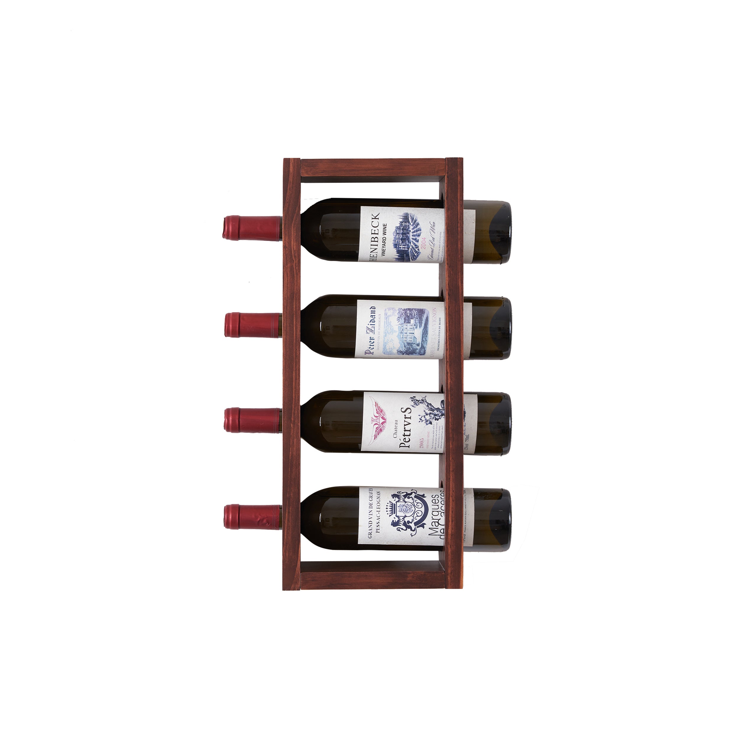 Wall Mounted Wood Vertical Wine Rack Holder Storage Shelf Organizer for 4 Bottles - Home, Kitchen, Dining Room Bar Décor - Walnut4 Bottle wall wine rack/wine racks countertop/Solid wood wine rack