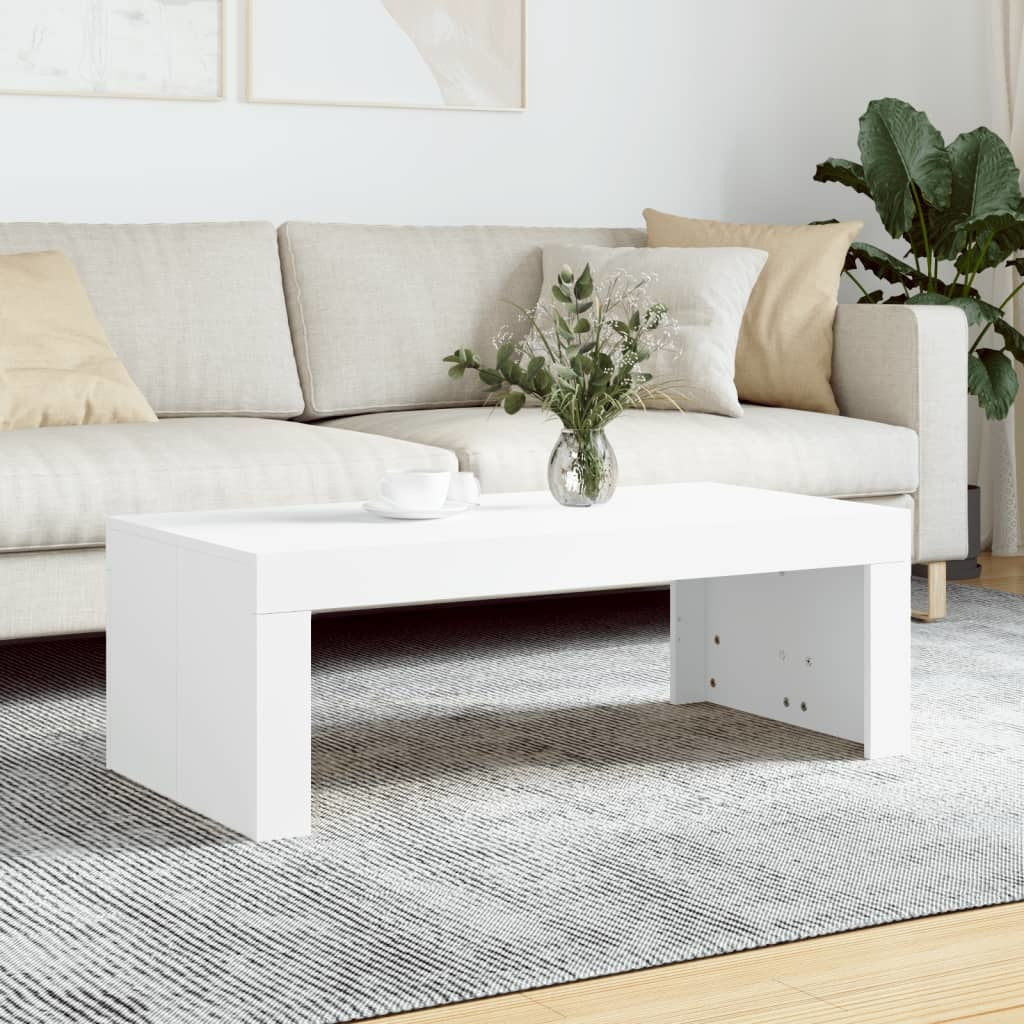 Coffee Table White 40.2"x19.7"x14.2" Engineered Wood