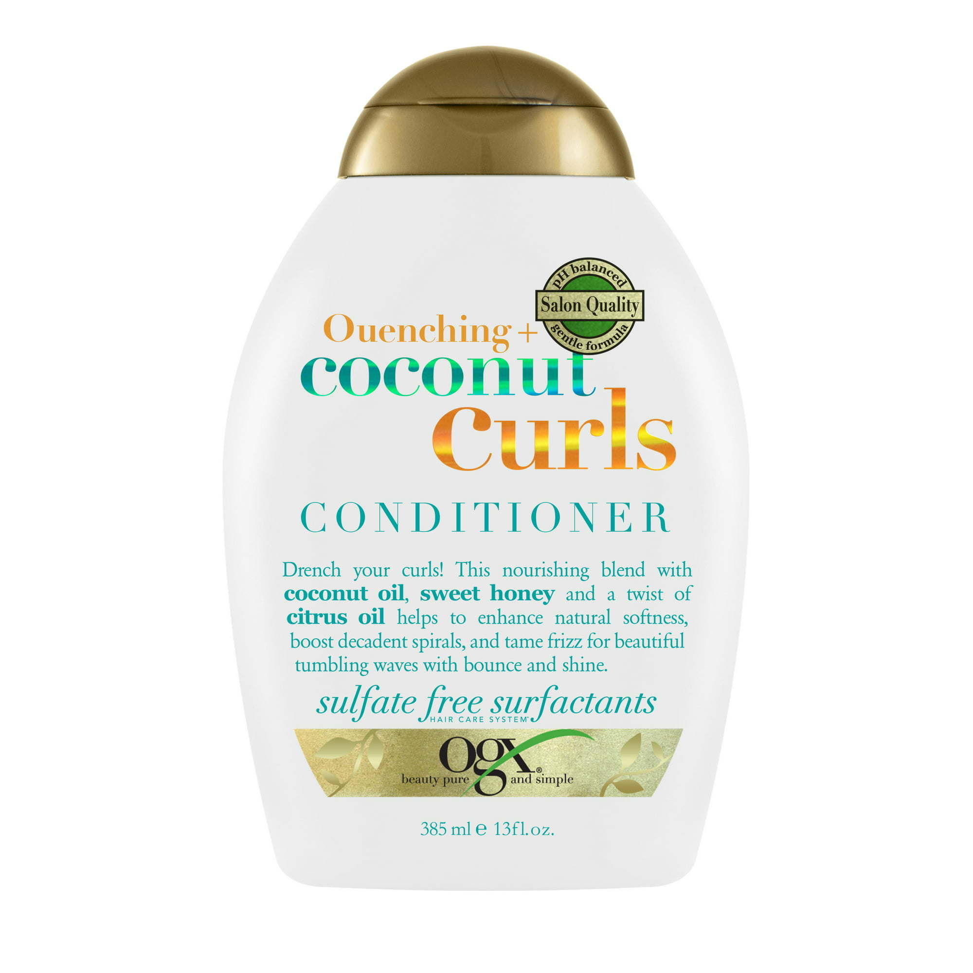 OGX Quenching + Coconut Curls Moisturizing Daily Conditioner with Honey, 13 fl oz