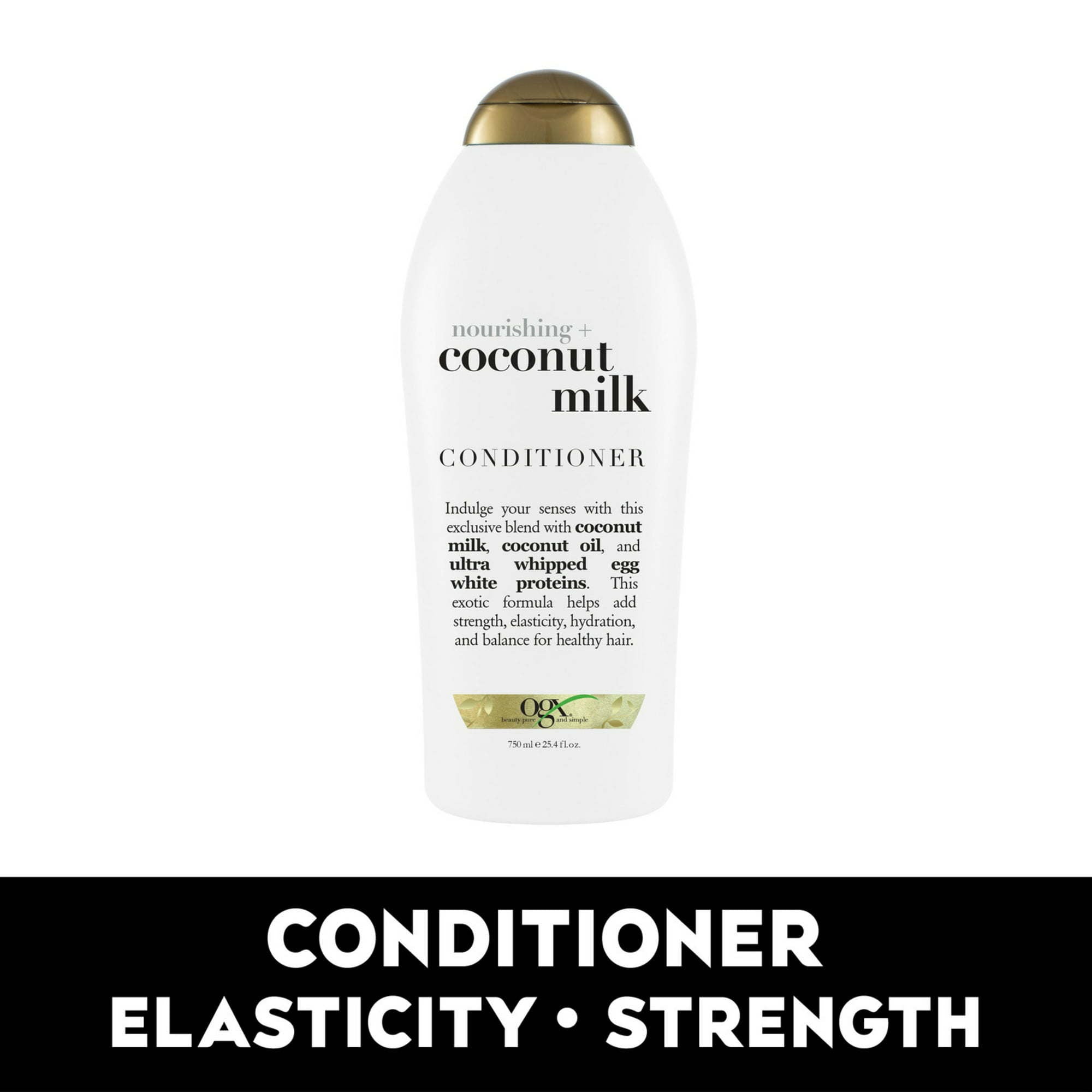 OGX Nourishing + Coconut Milk Moisturizing Daily Conditioner with Egg White Protein, 25.4 fl oz