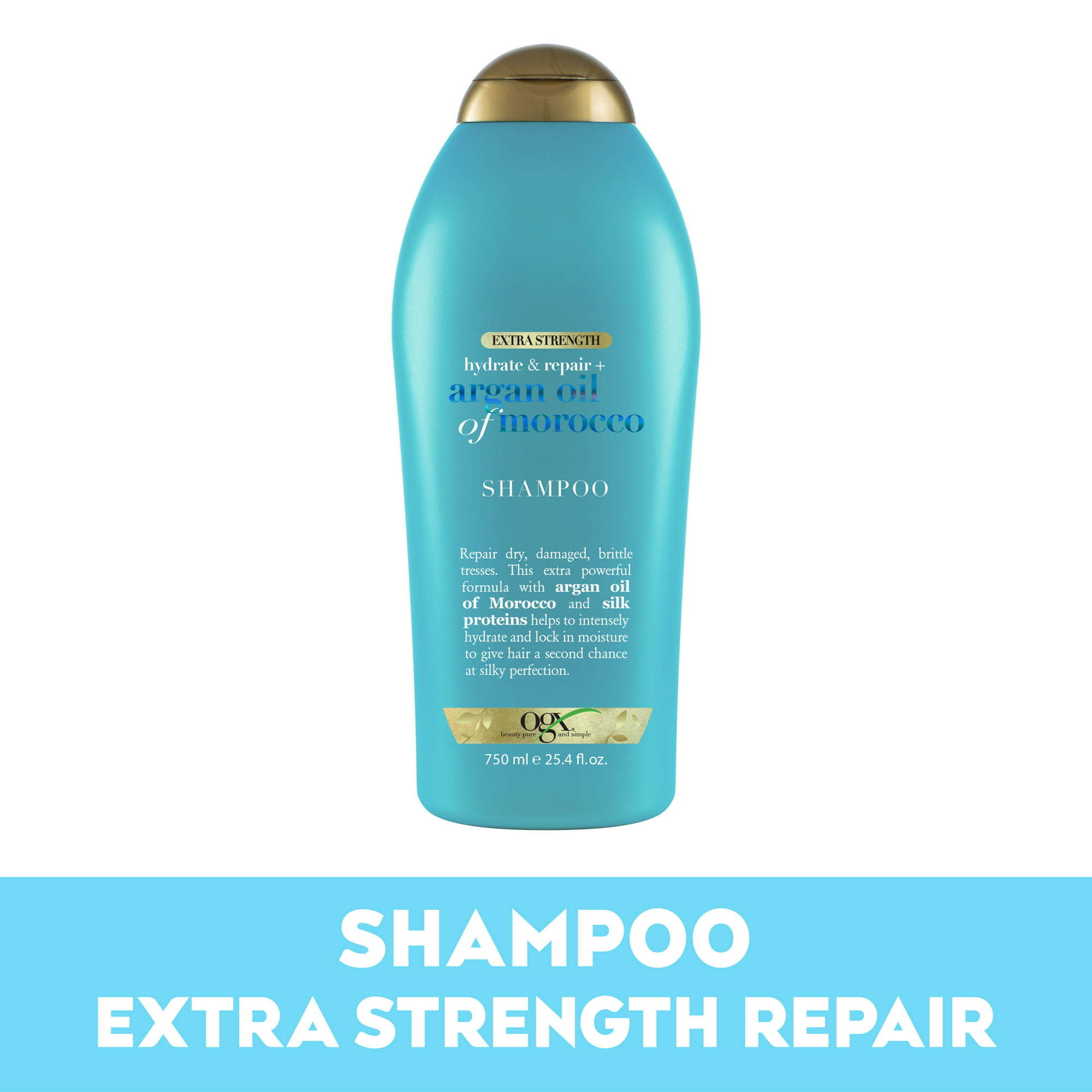 OGX Extra Strength Hydrate & Repair + Argan Oil of Morocco Nourishing Daily Shampoo, 25.4 fl oz