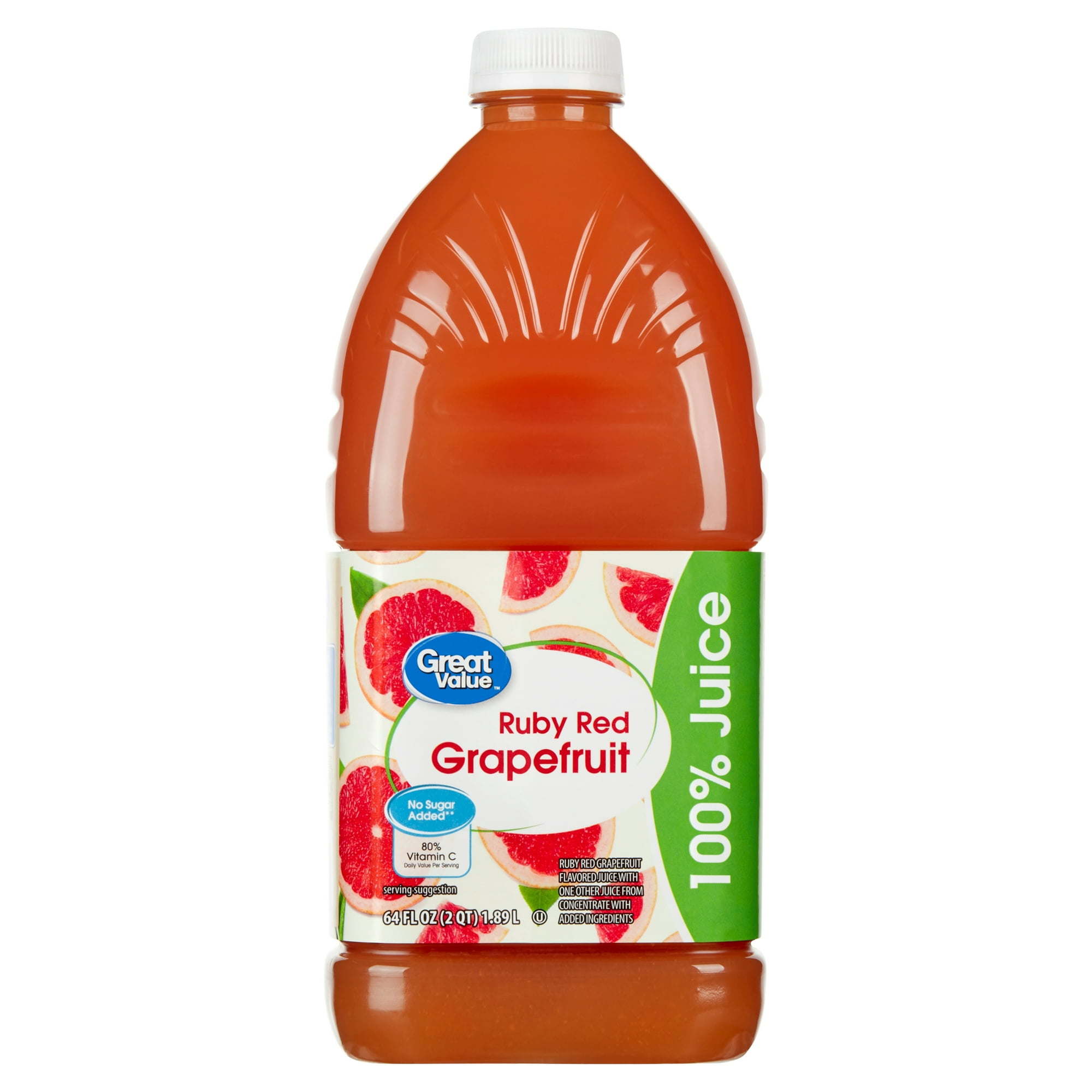 Great Value Ruby Red Grapefruit Juice, 64 fl oz