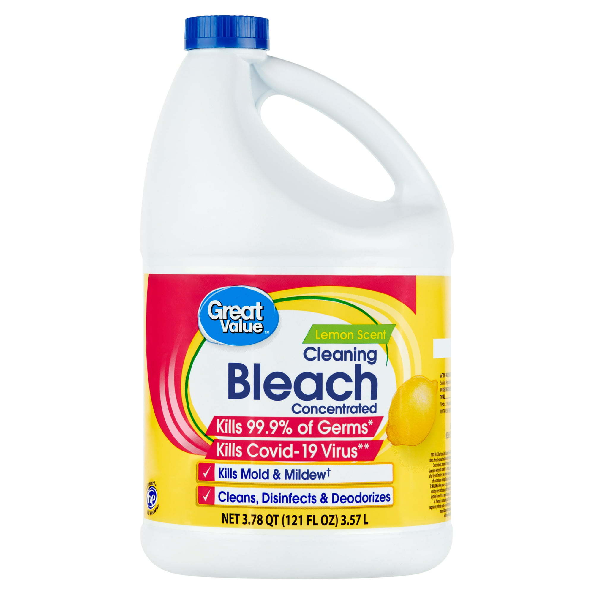 Great Value Cleaning Bleach, Lemon, 121 oz