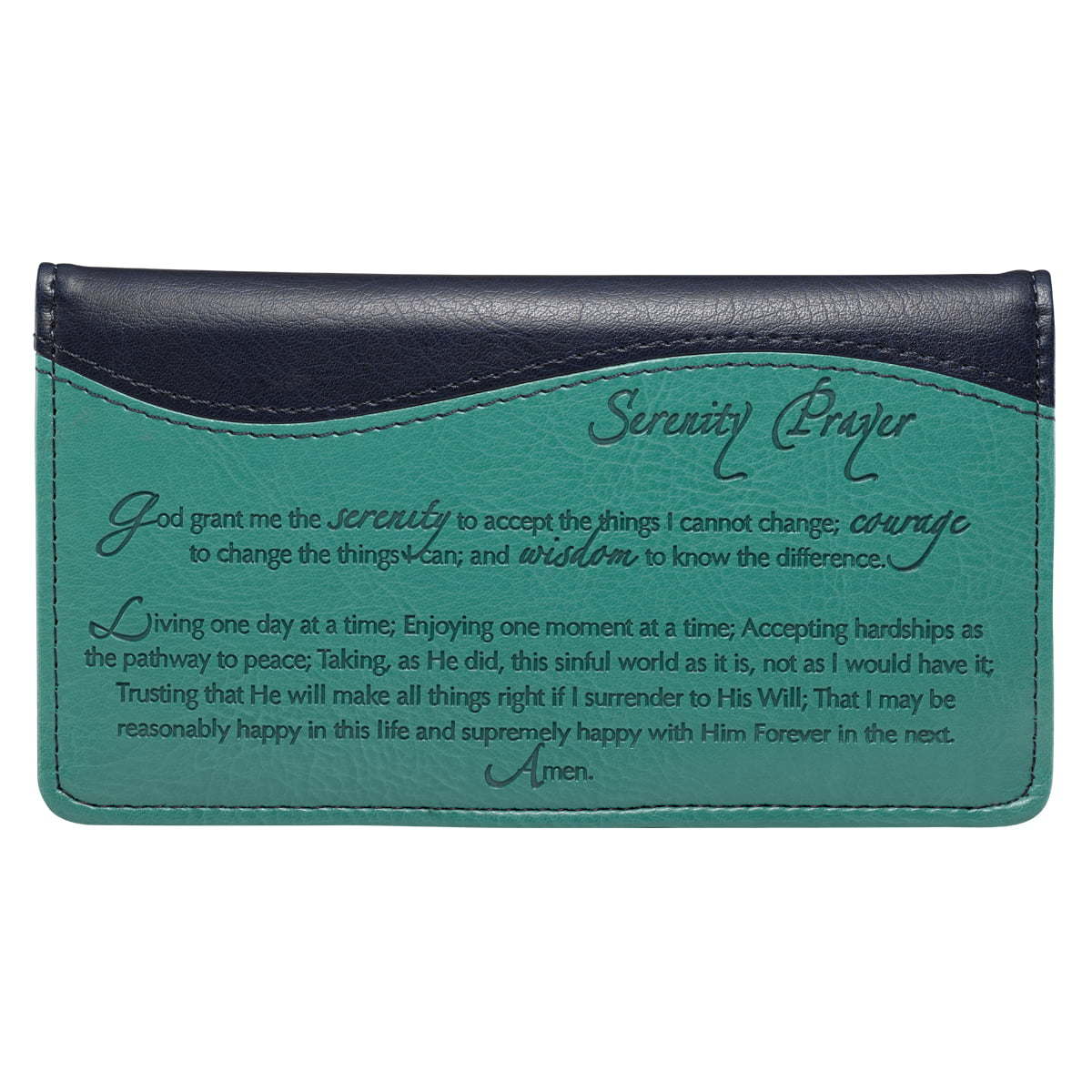 Checkbook Cover Teal Serenity Prayer