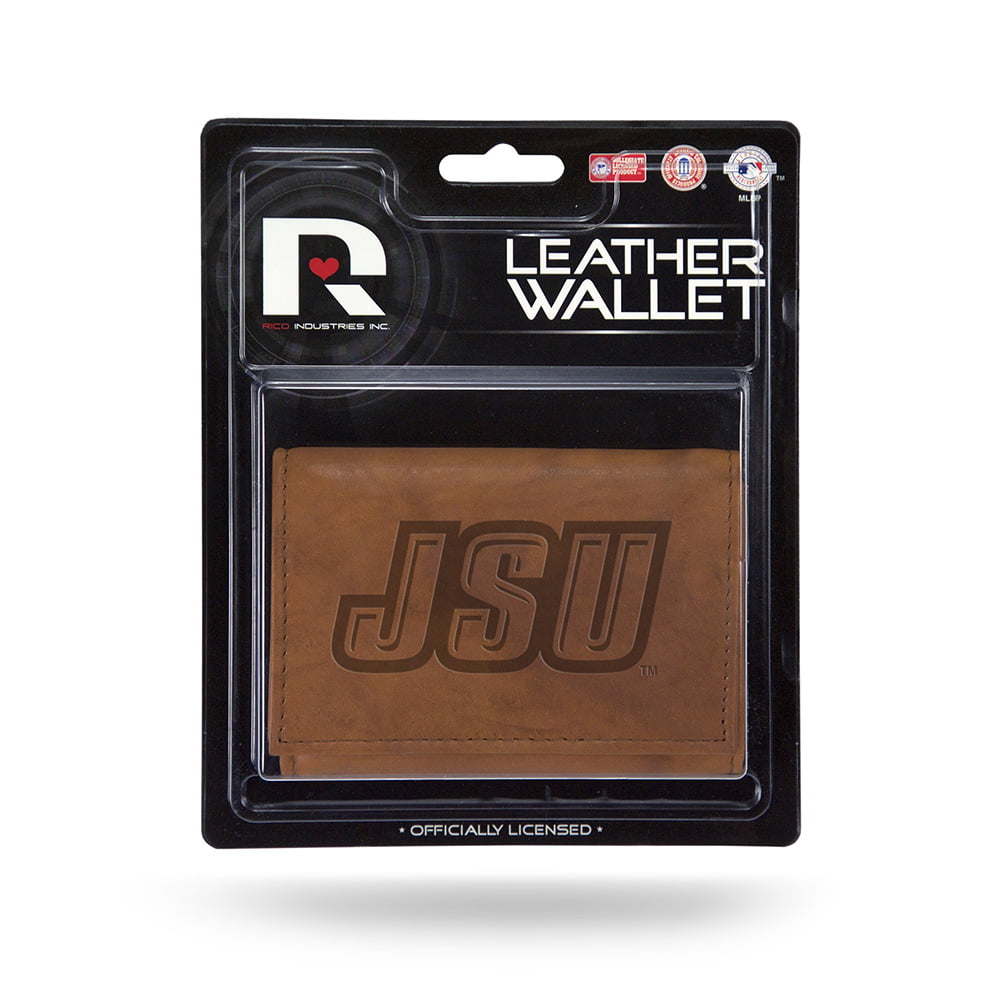 Jacksonville State Gamecocks NCAA Embossed Brown Leather Trifold Wallet