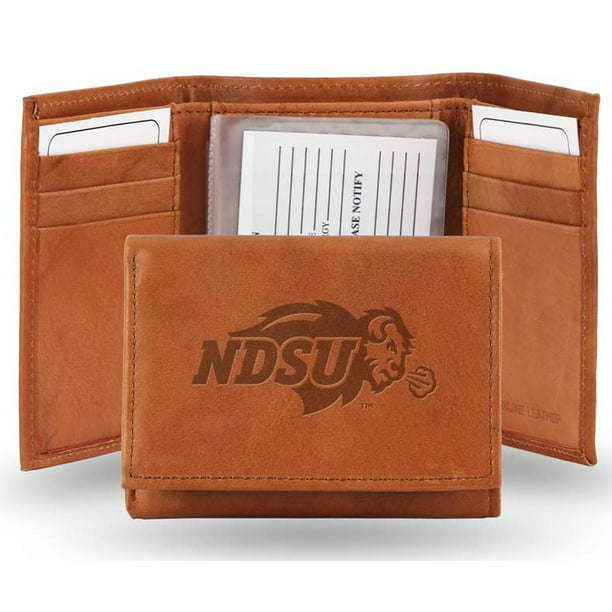 North Dakota State Leather Trifold Wallet (Manmade Interior)