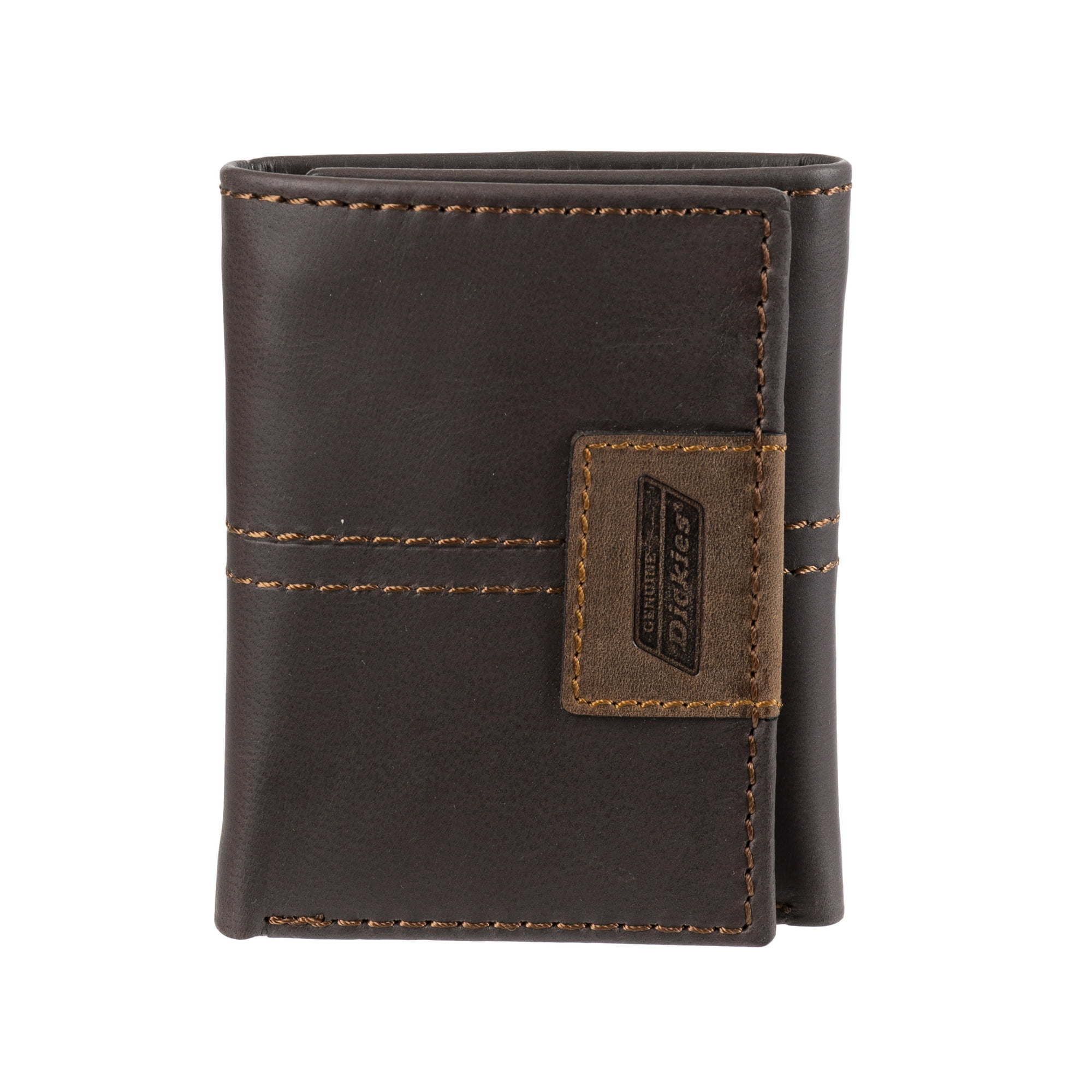 Genuine Dickies Men's Leather Trifold Wallet with Zipper