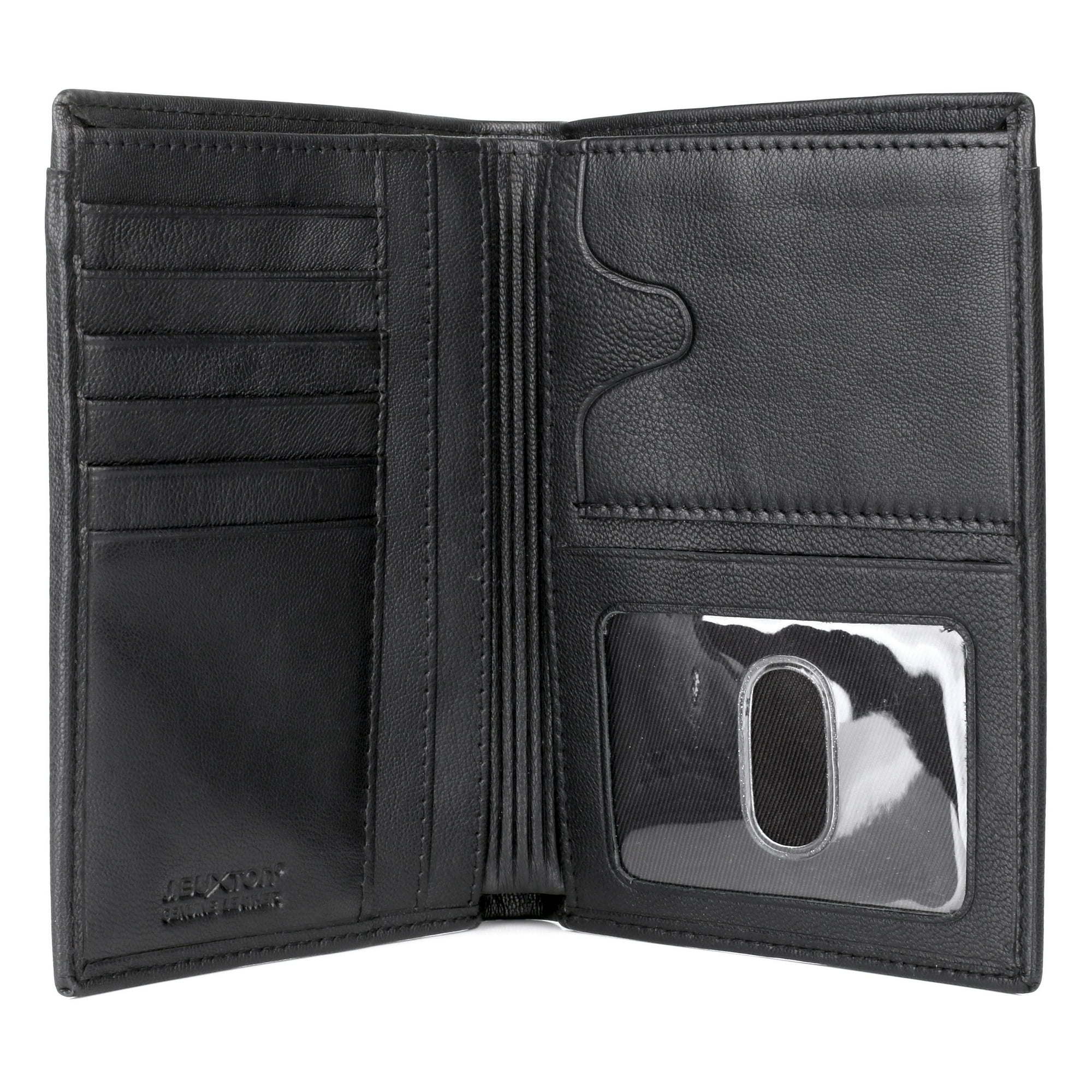 J. Buxton Men's RFID Passport Wallet Leather, Black