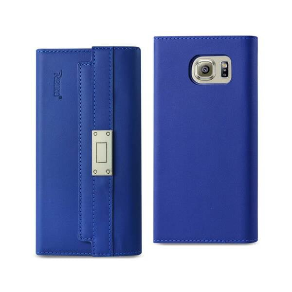 Samsung Galaxy S6 Genuine Leather Rfid Wallet Case And Metal Buckle Belt In Ultramarine