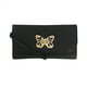 Olivia and Kate Women's Small Black Saffiano Leather Clutch Wallet