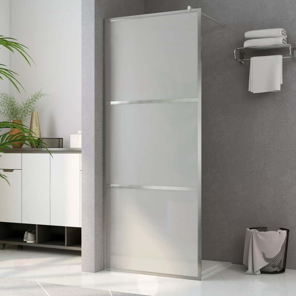 Walk-in Shower Wall with Whole Frosted ESG Glass 35.4"x76.8"