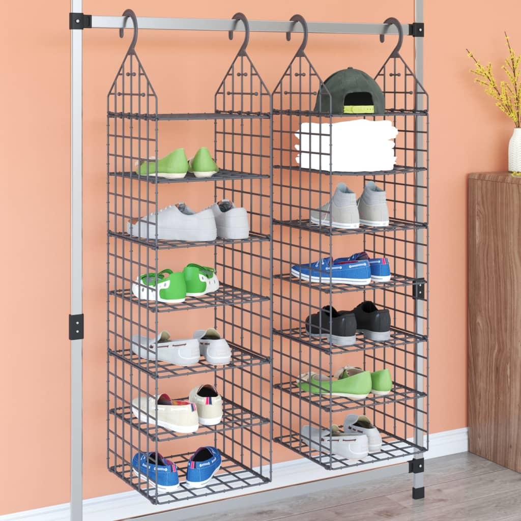 Hanging Closet Organizer with 7 Shelves 2 pcs