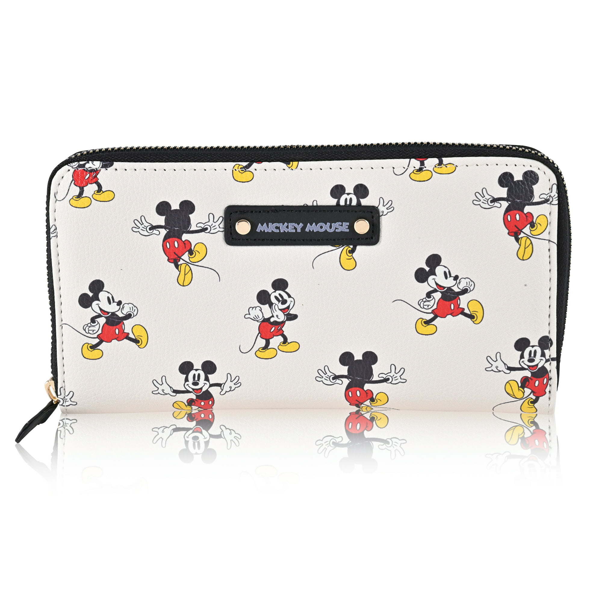 Disney Women's Mickey Mouse Zip Around Wallet, White