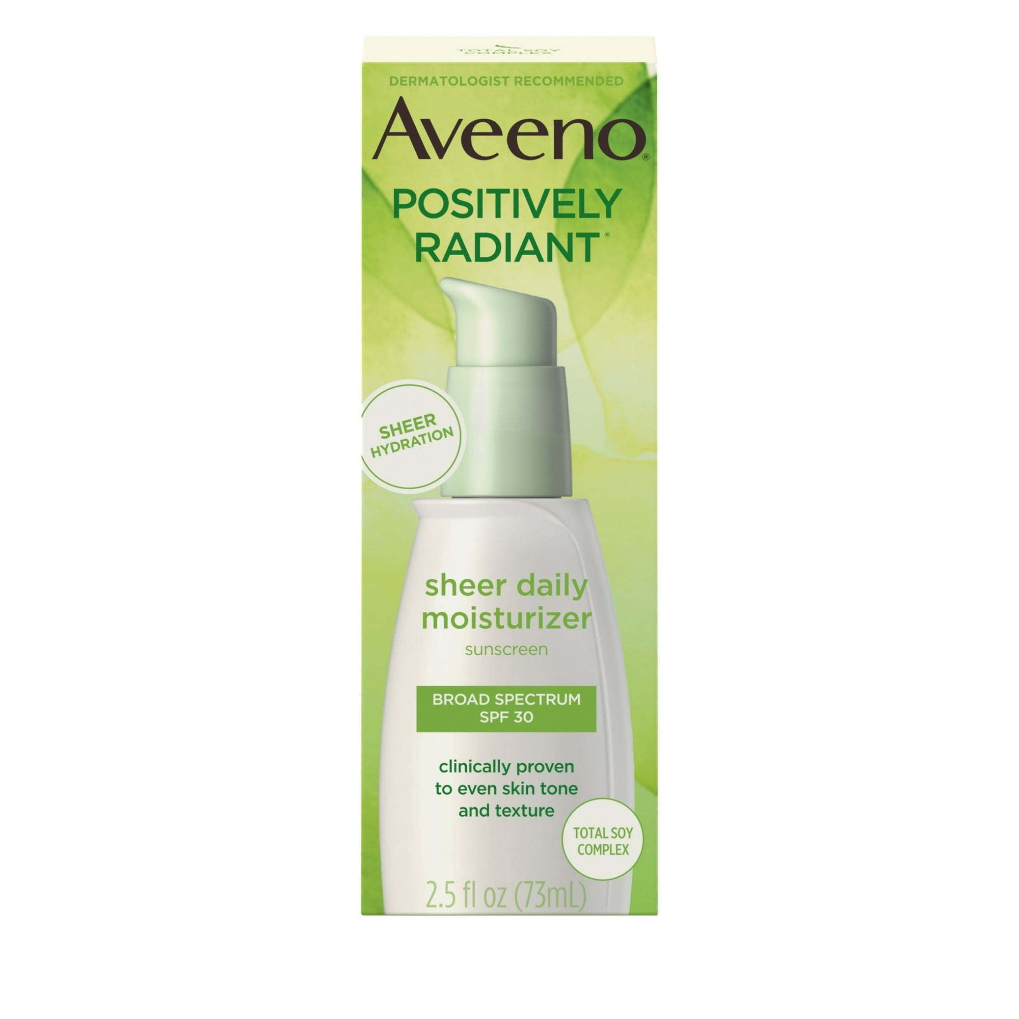 Aveeno Positively Radiant Sheer Daily Moisturizer SPF 30, 2.5 fl oz