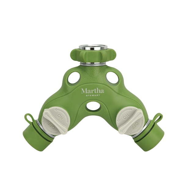 Martha Stewart MTS-TA2M 2-Way Metal Garden Hose Tap Adapter Y-Splitter