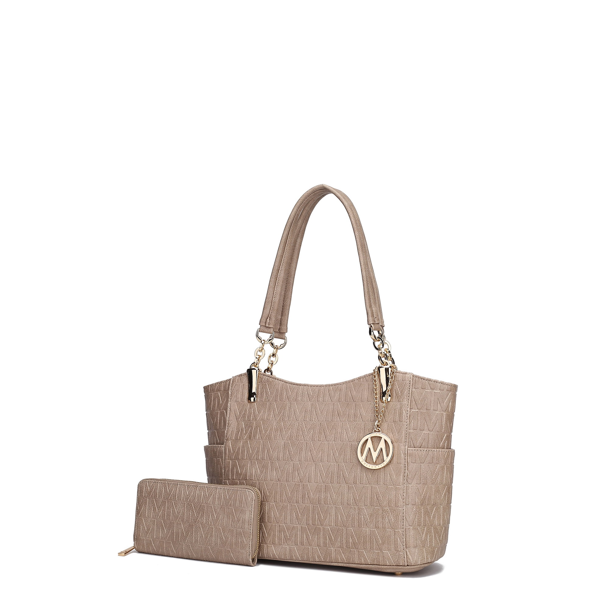 MKF Collection Allison Vegan Leather Women's 2 PCS Tote & Wallet by Mia K. - Taupe