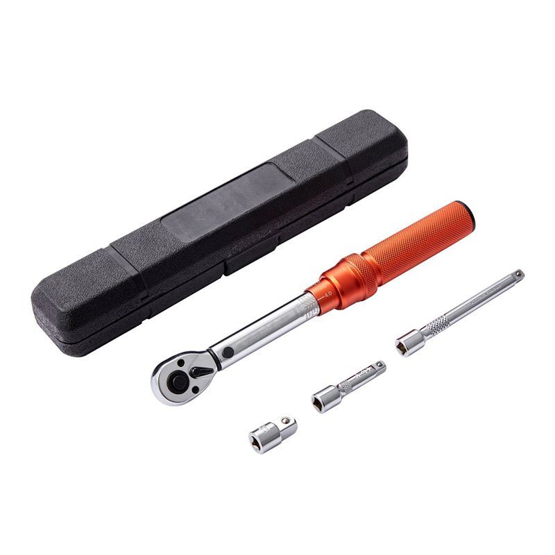 Mechanical Dual Range Scales Torque Wrench Kit with Adapters Extension Rod