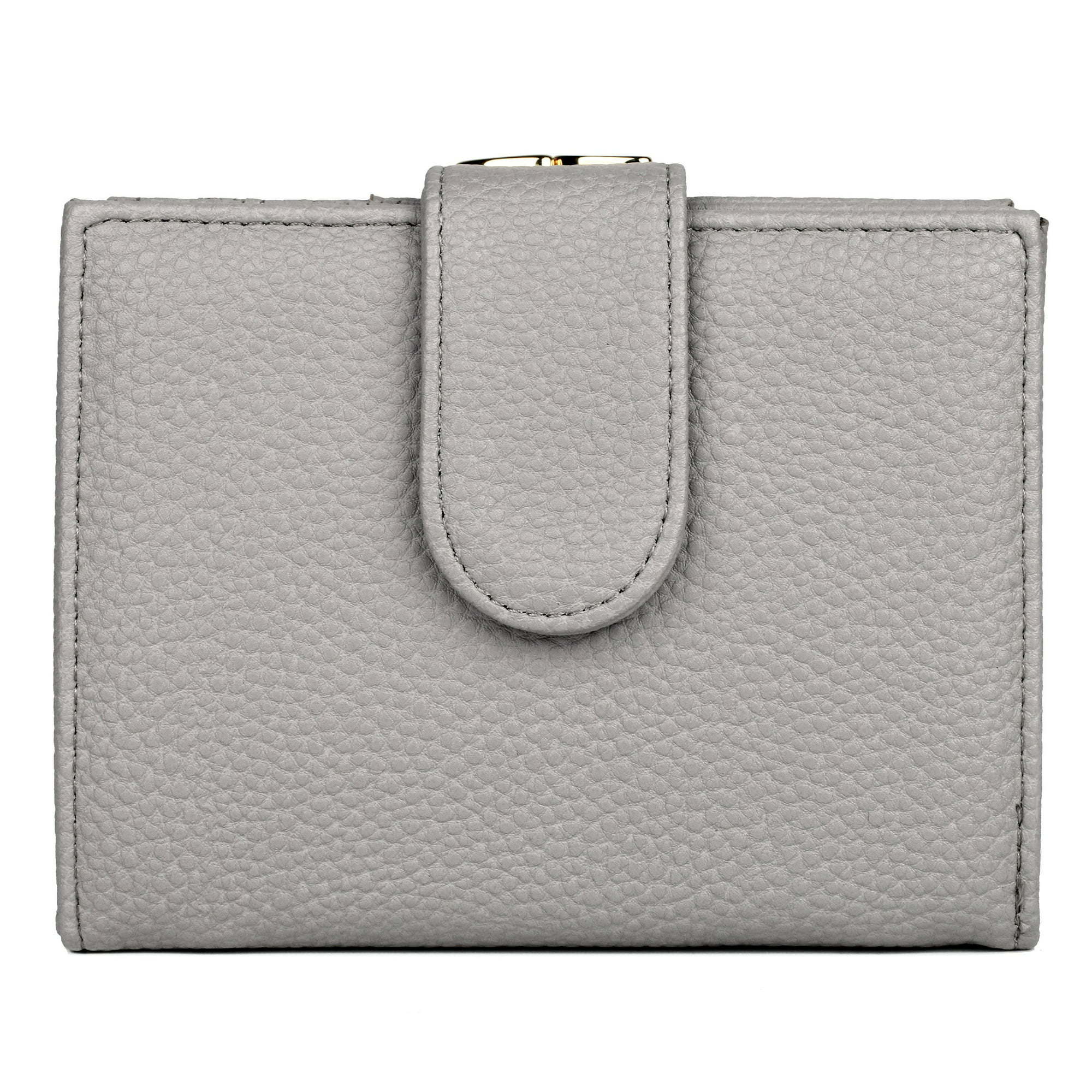 Julia Buxton Women's Pebble Vegan Leather Lexington Wallet, Grey