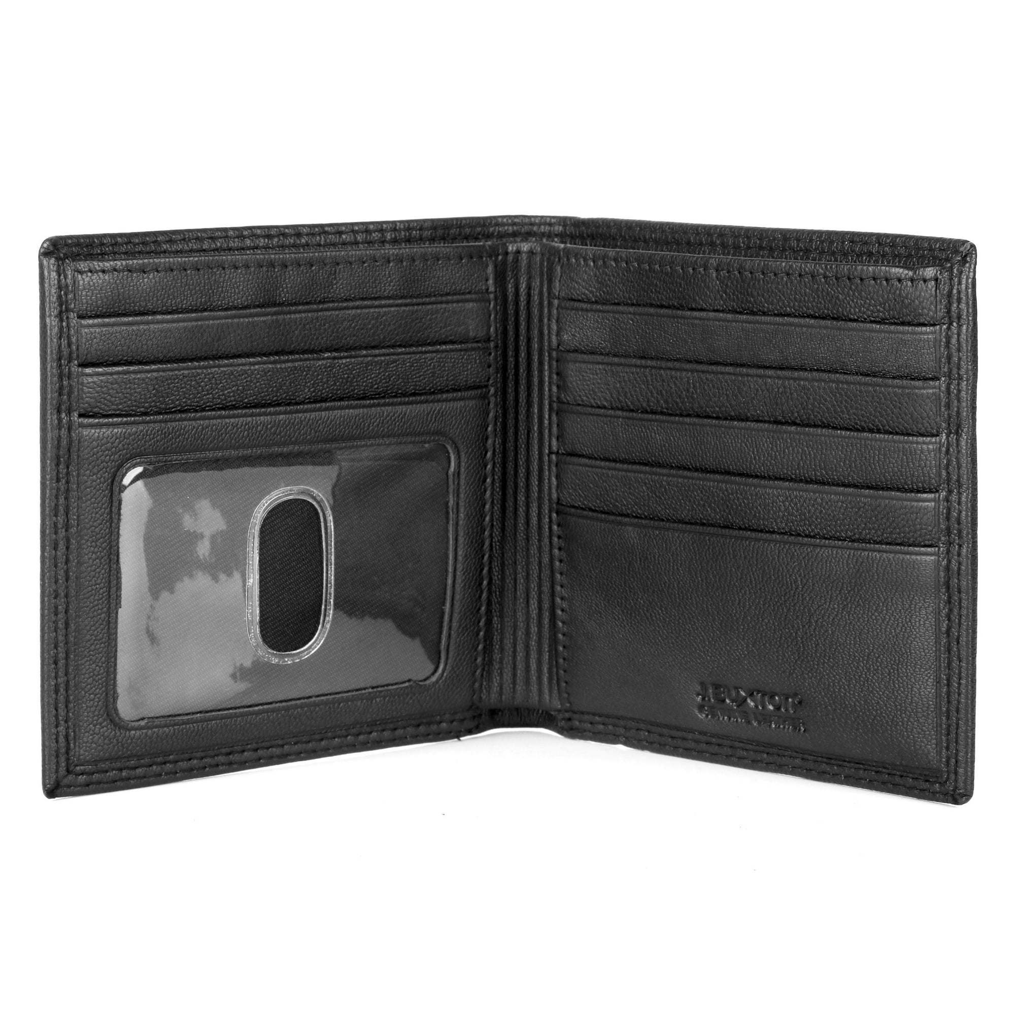 J. Buxton Men's Emblem Cardex Leather, Black