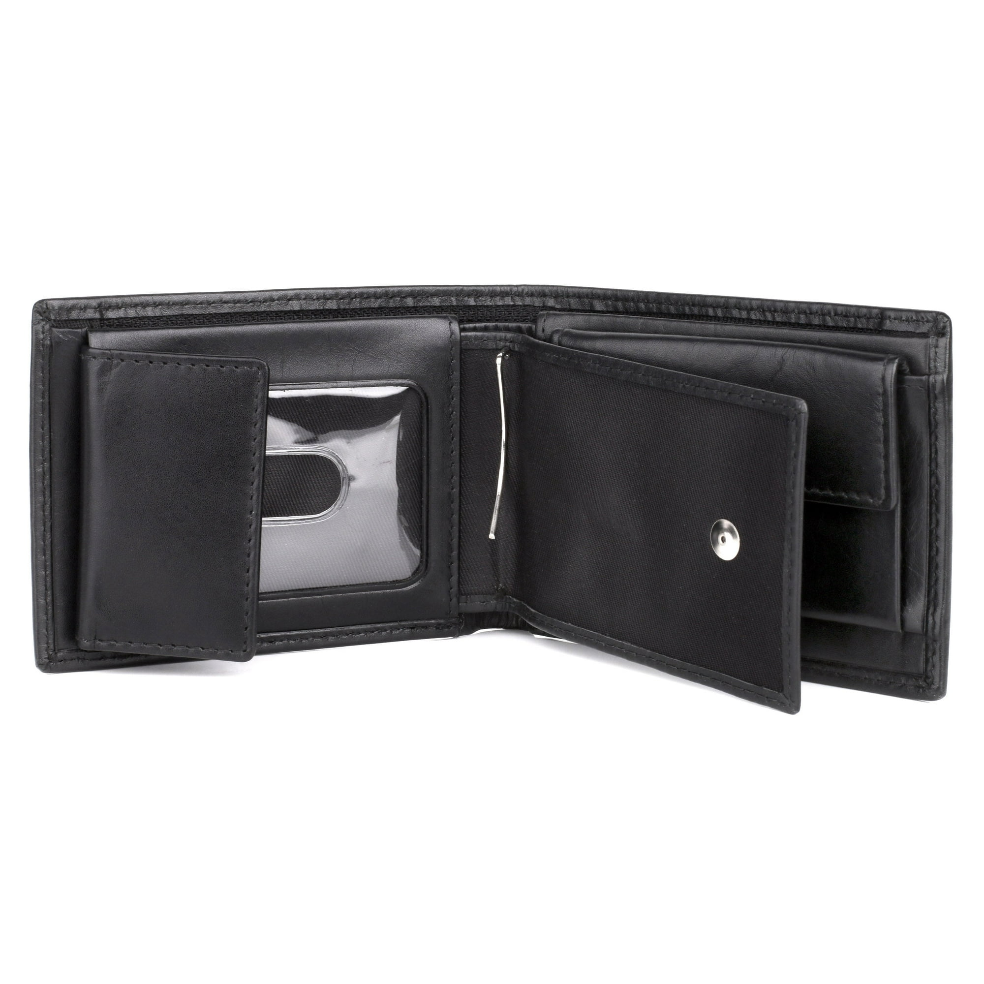 Dopp Men's Regatta Convertible Billfold w/Zip Bill Compartment Leather, Black