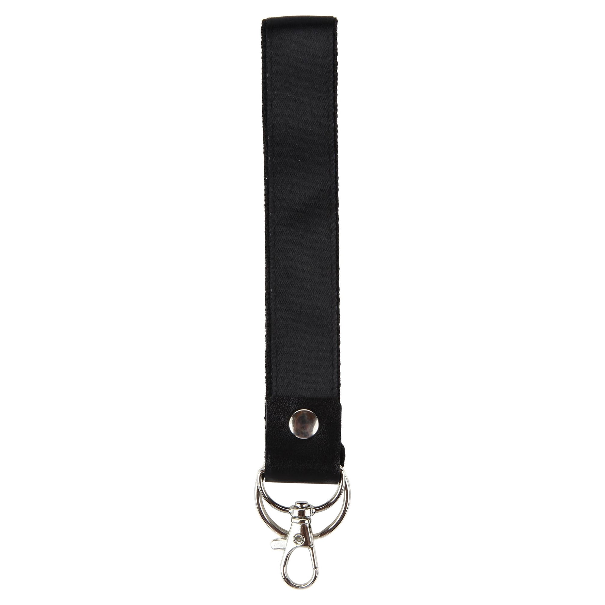 Essentials Brand Unisex Adult Black Polyester Wristlet Ribbbon Lanyard