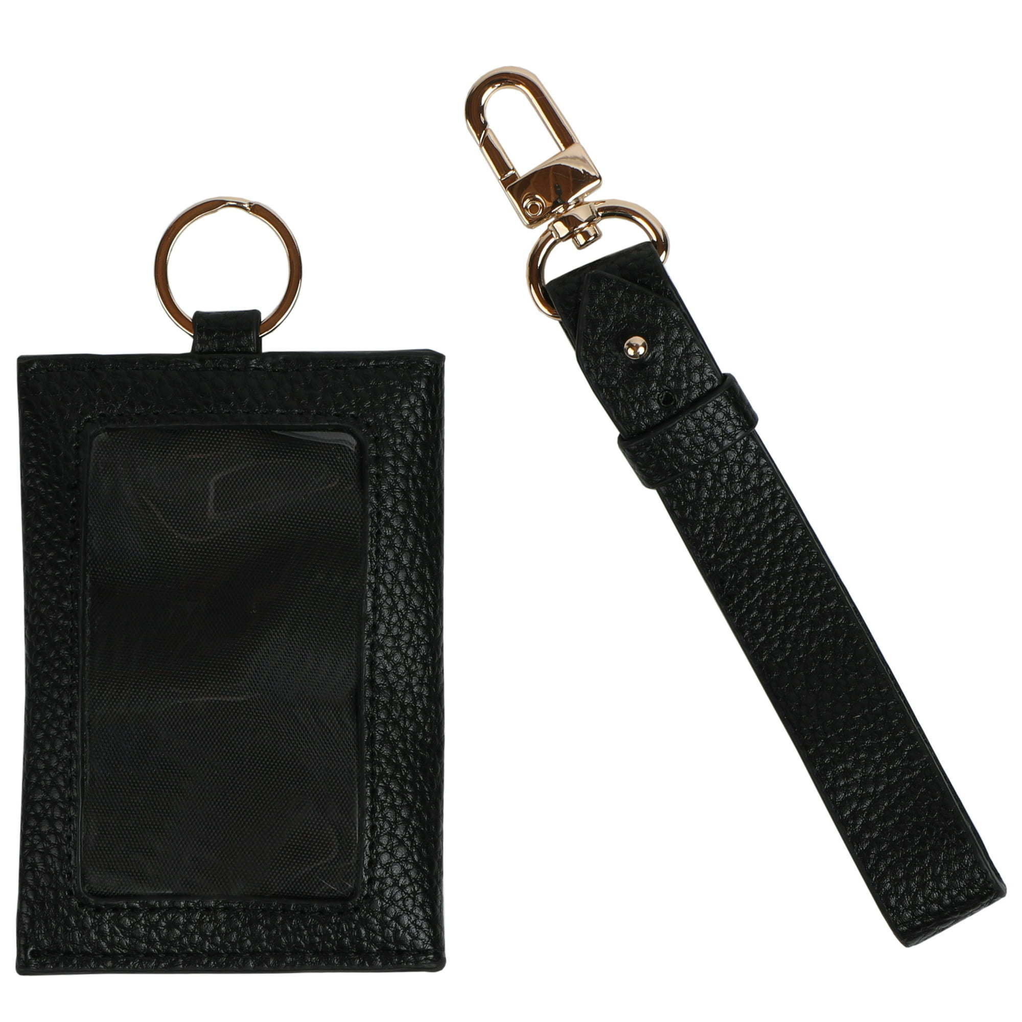 Essentials Brand Women's Adult Polyester Wrist Lanyard with Black Wallet