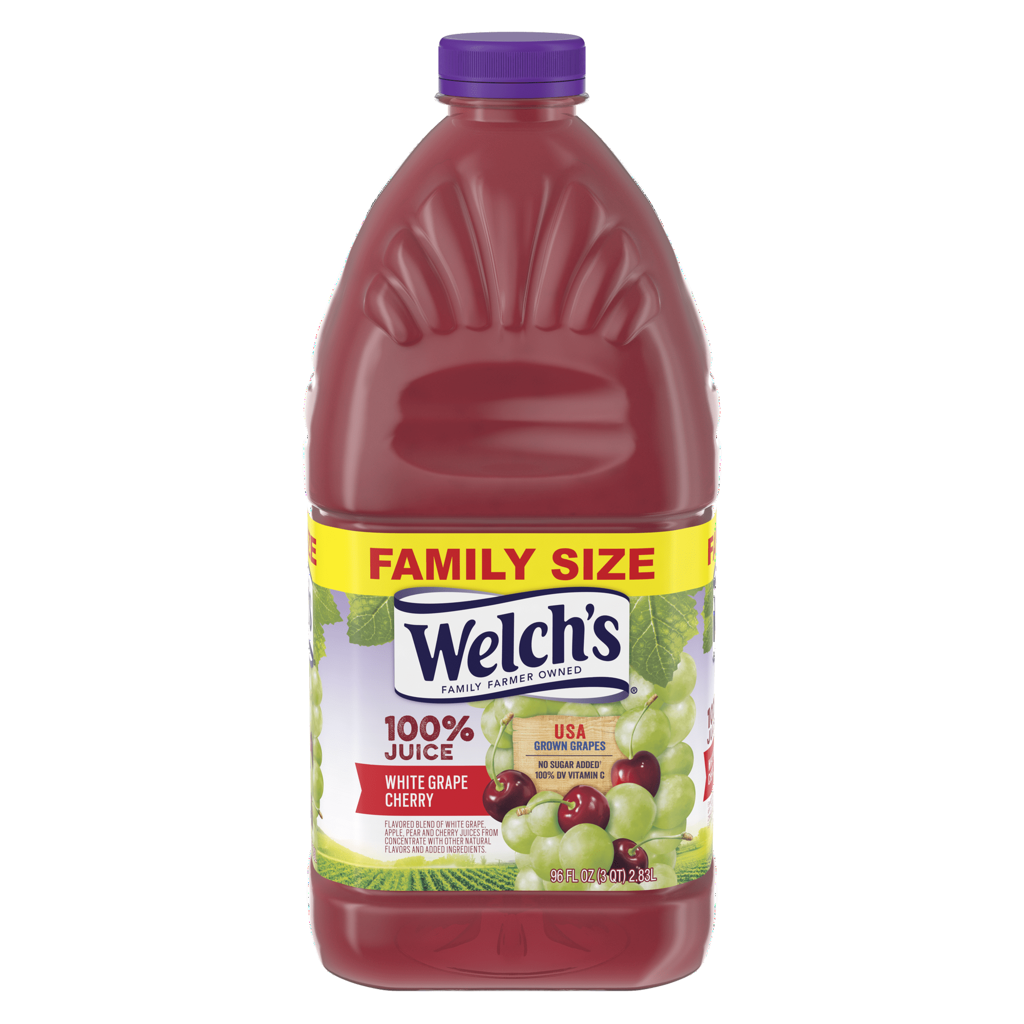 Welch's 100% Juice, White Grape Cherry, 96 fl oz Bottle