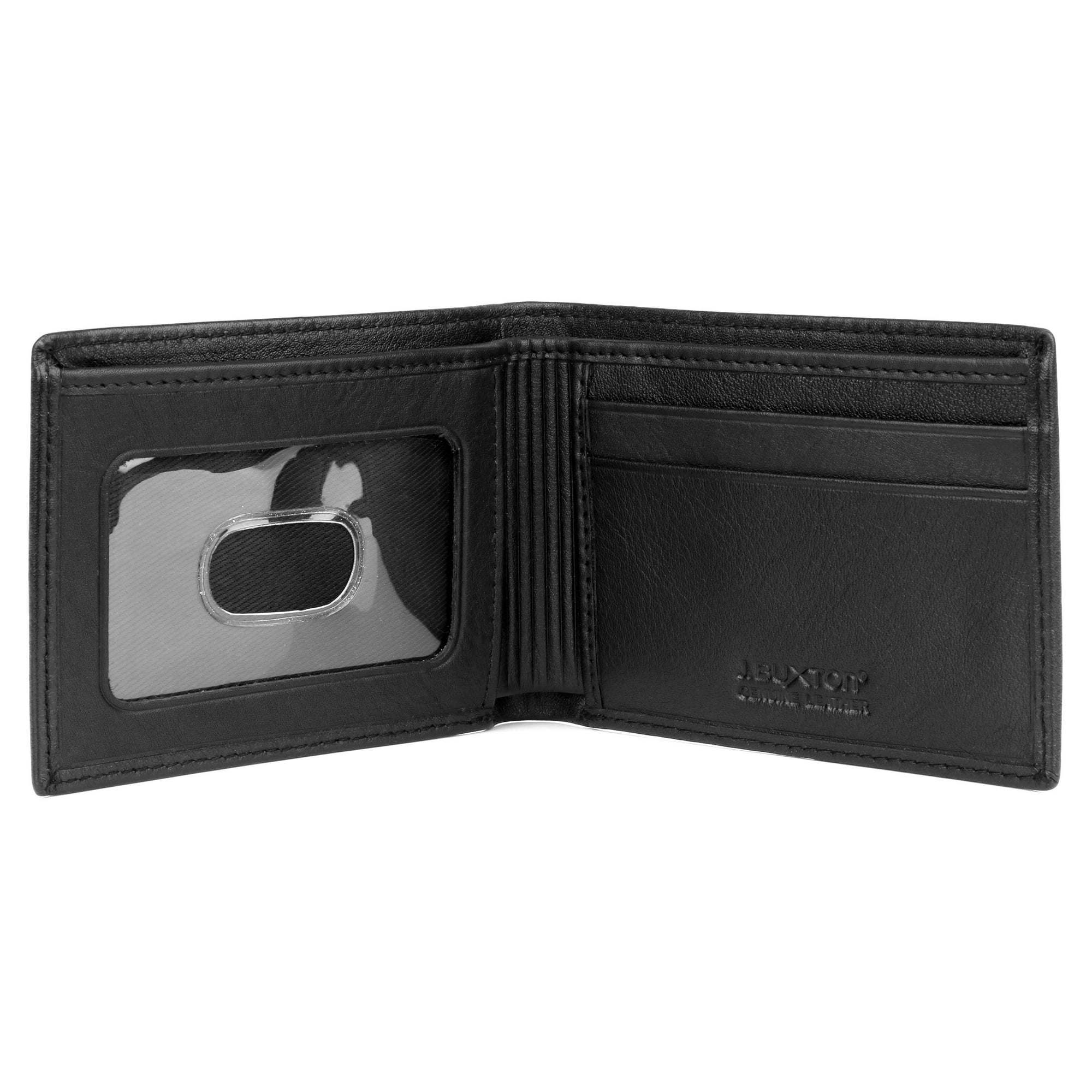 J. Buxton Men's Houston RFID Front Pocket Slimfold Leather, Black