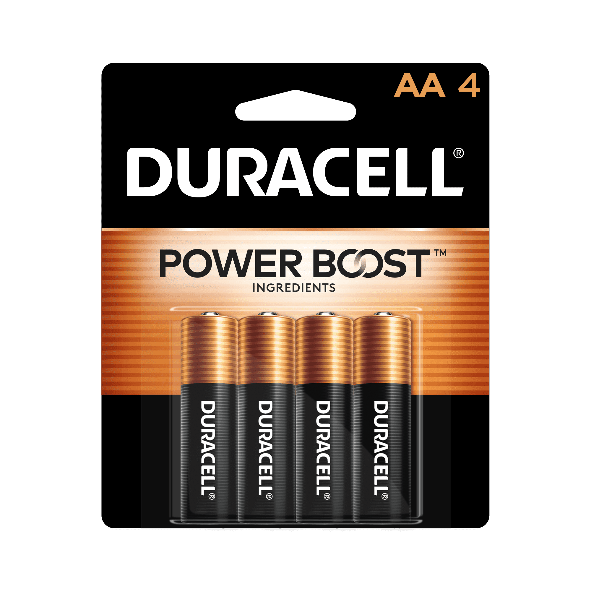 Duracell Coppertop AA Battery with POWER BOOST™, 4 Pack Long-Lasting Batteries