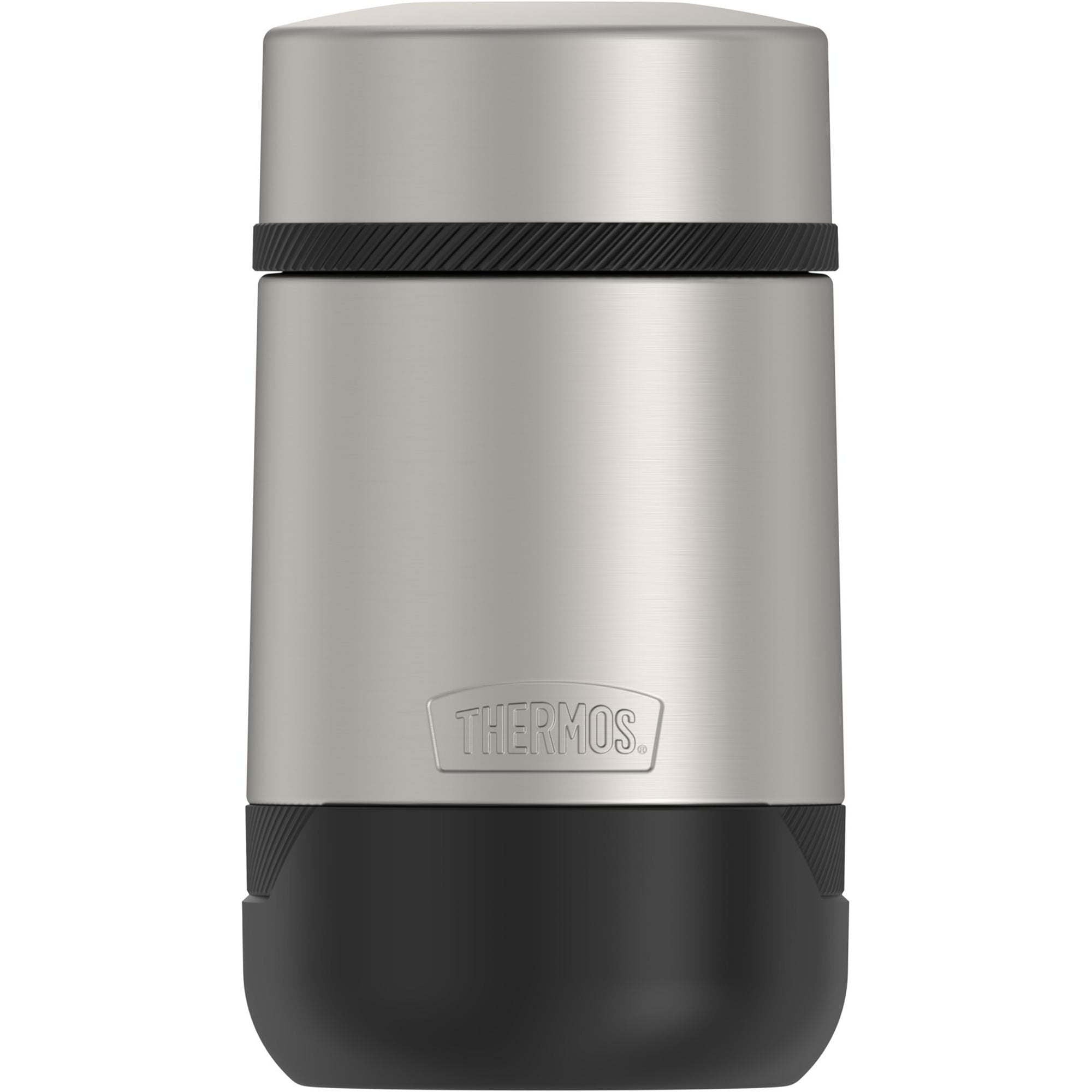 Thermos Stainless Steel Food Jar with folding Spoon, Matte Steel, 18 Ounce