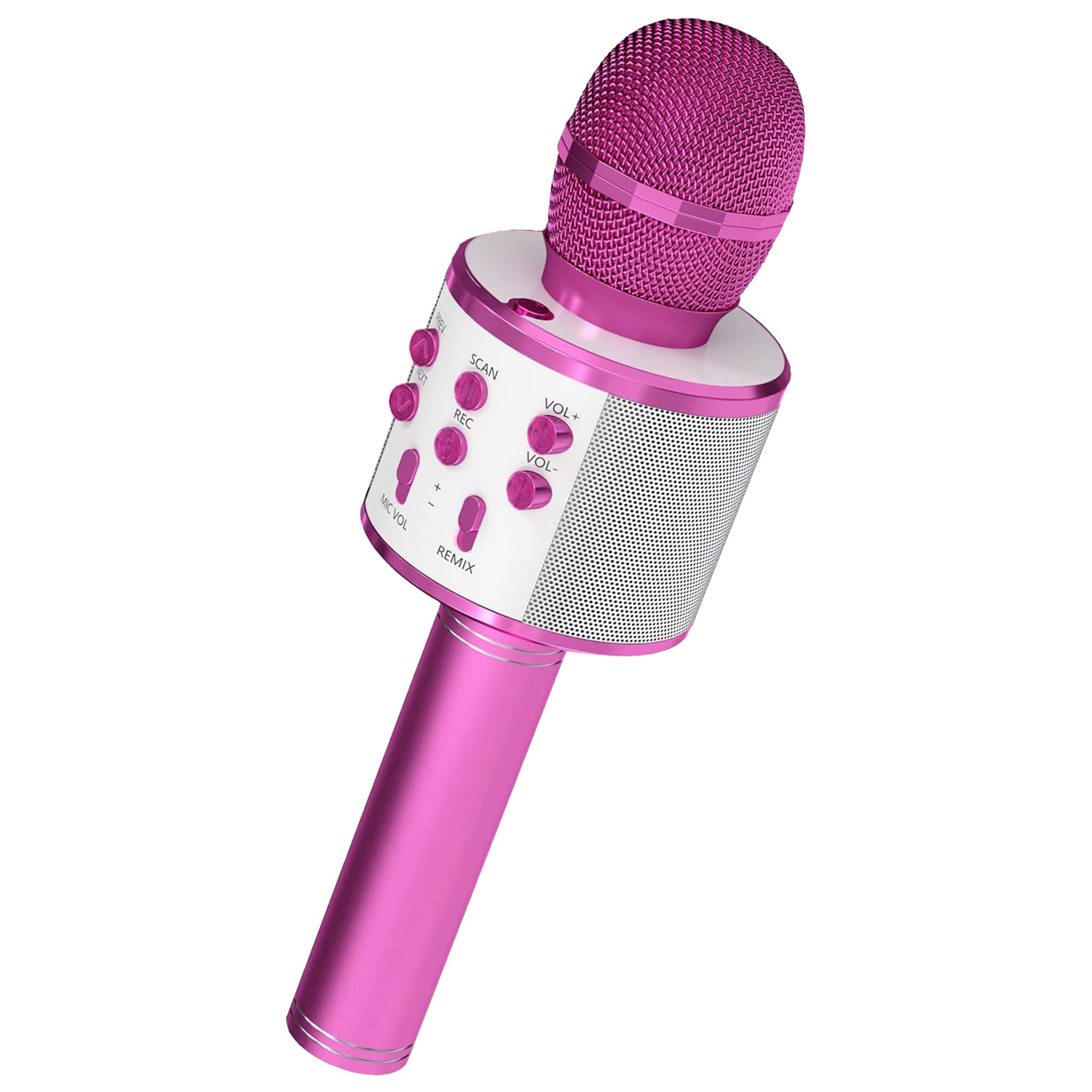 5 Core Karaoke Wireless Microphones Bluetooth • w Stereo Mic Speaker • Portable Recording Microfono Inalambrico • SD Card & USB • Gifts Music Toys for Kids and Adults All Age- WM SPK PINK