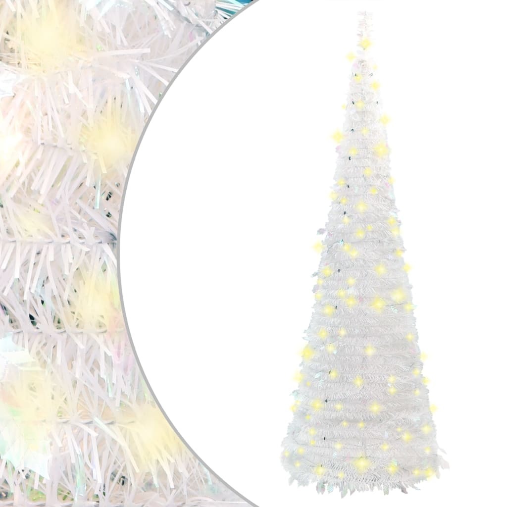 Artificial Christmas Tree Pop-up 100 LEDs White 59.1"