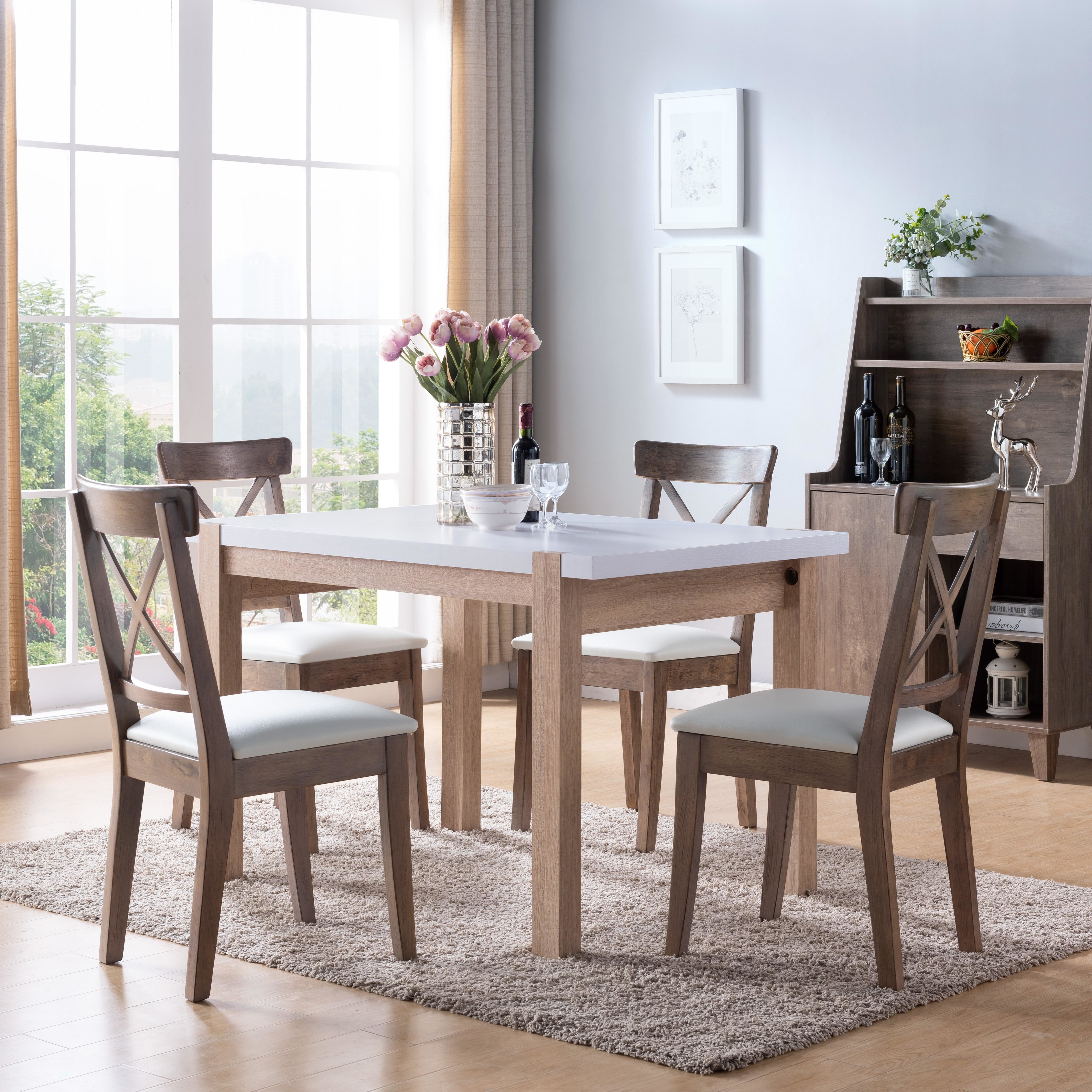 ID USA 172220 Dining Table White & Weathered White