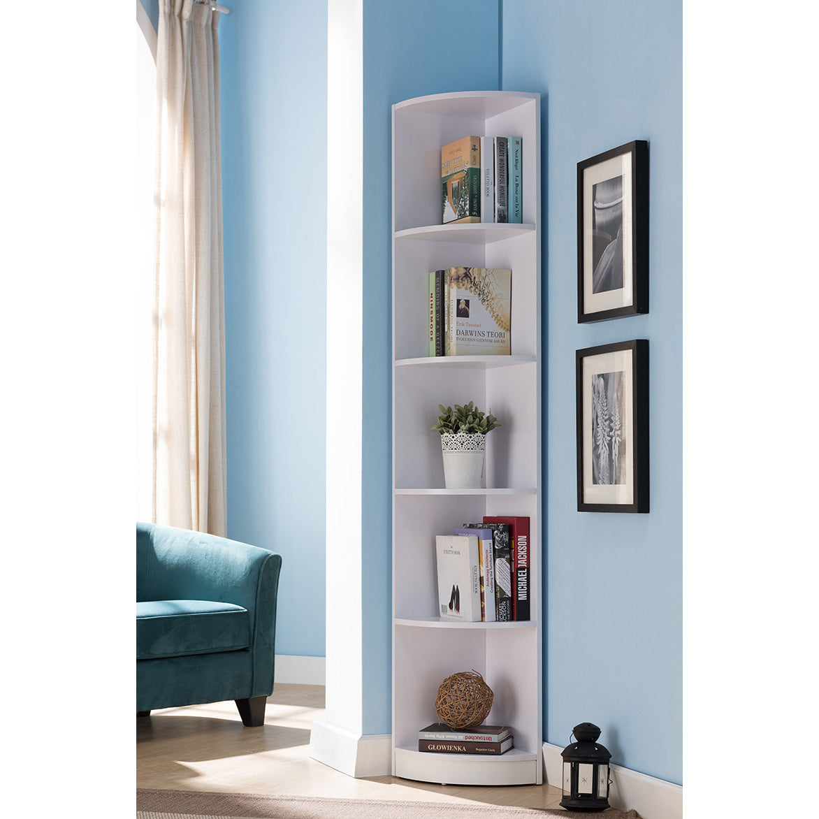 ID USA 171931 Bookcase Corner White