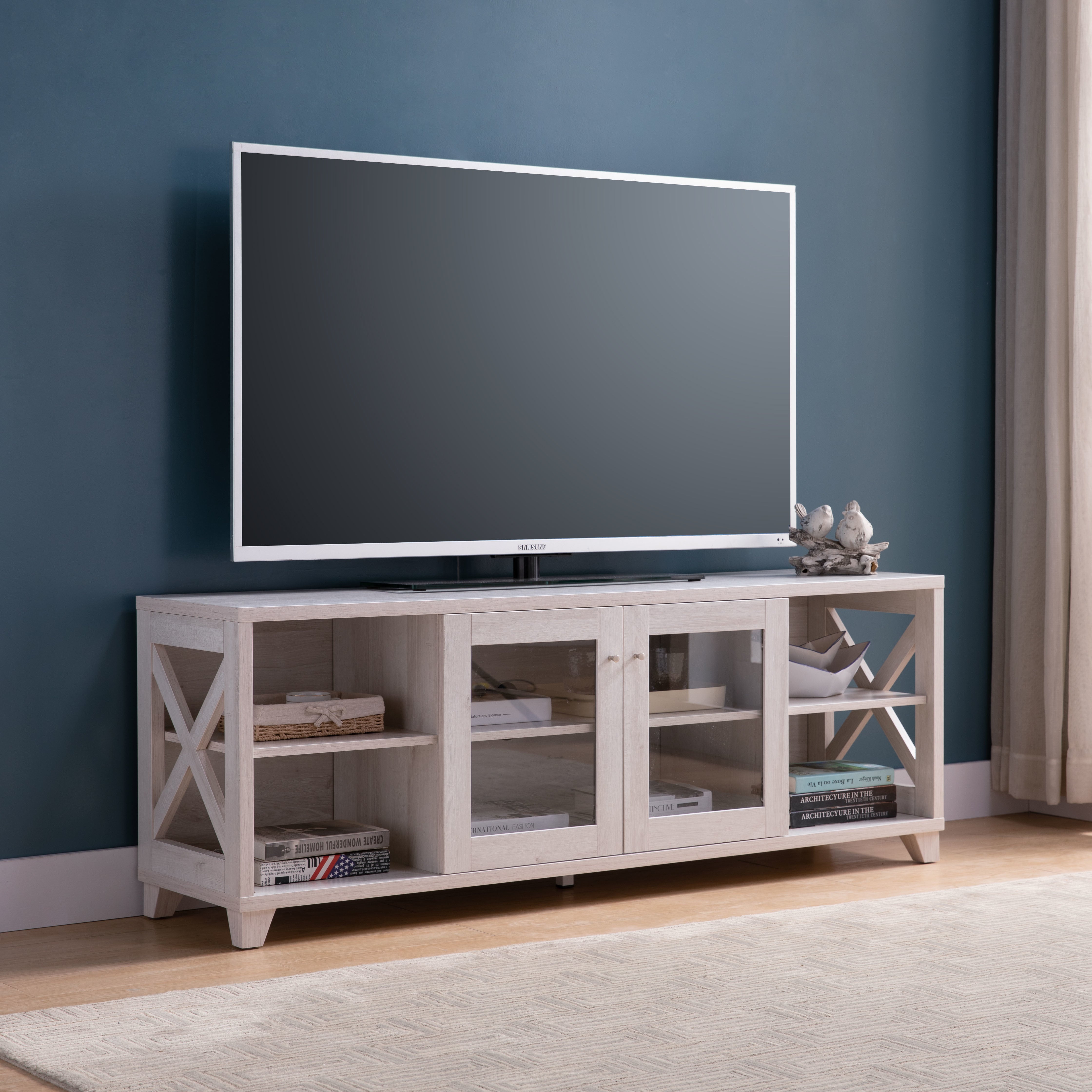 ID USA 223066 TV Stand White Oak