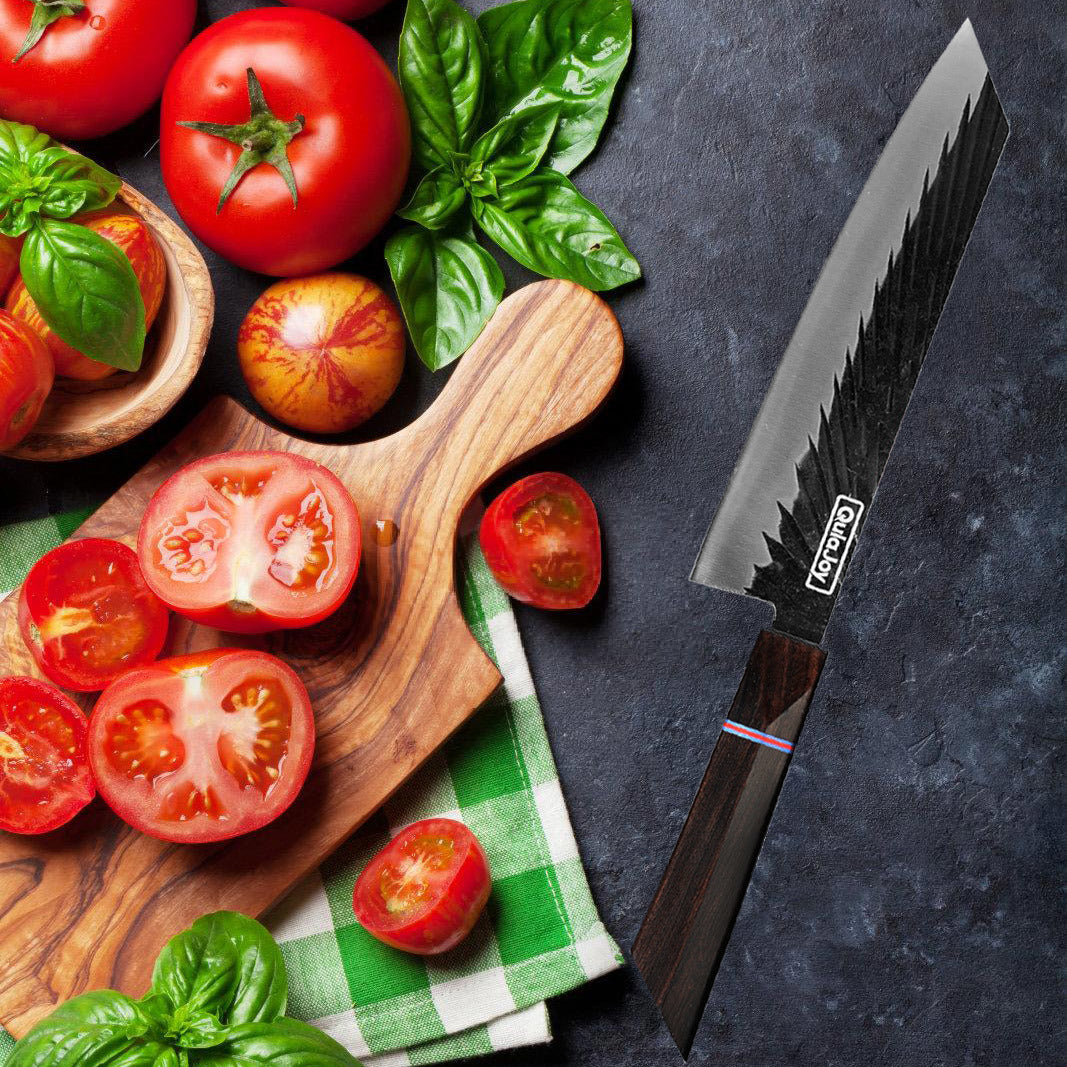 Qulajoy 8 Inch Japanese Chef Knife, Professional Hand Forged High Carbon Steel Kitchen Chef Knife,Cooking Knife With Ebony Handle