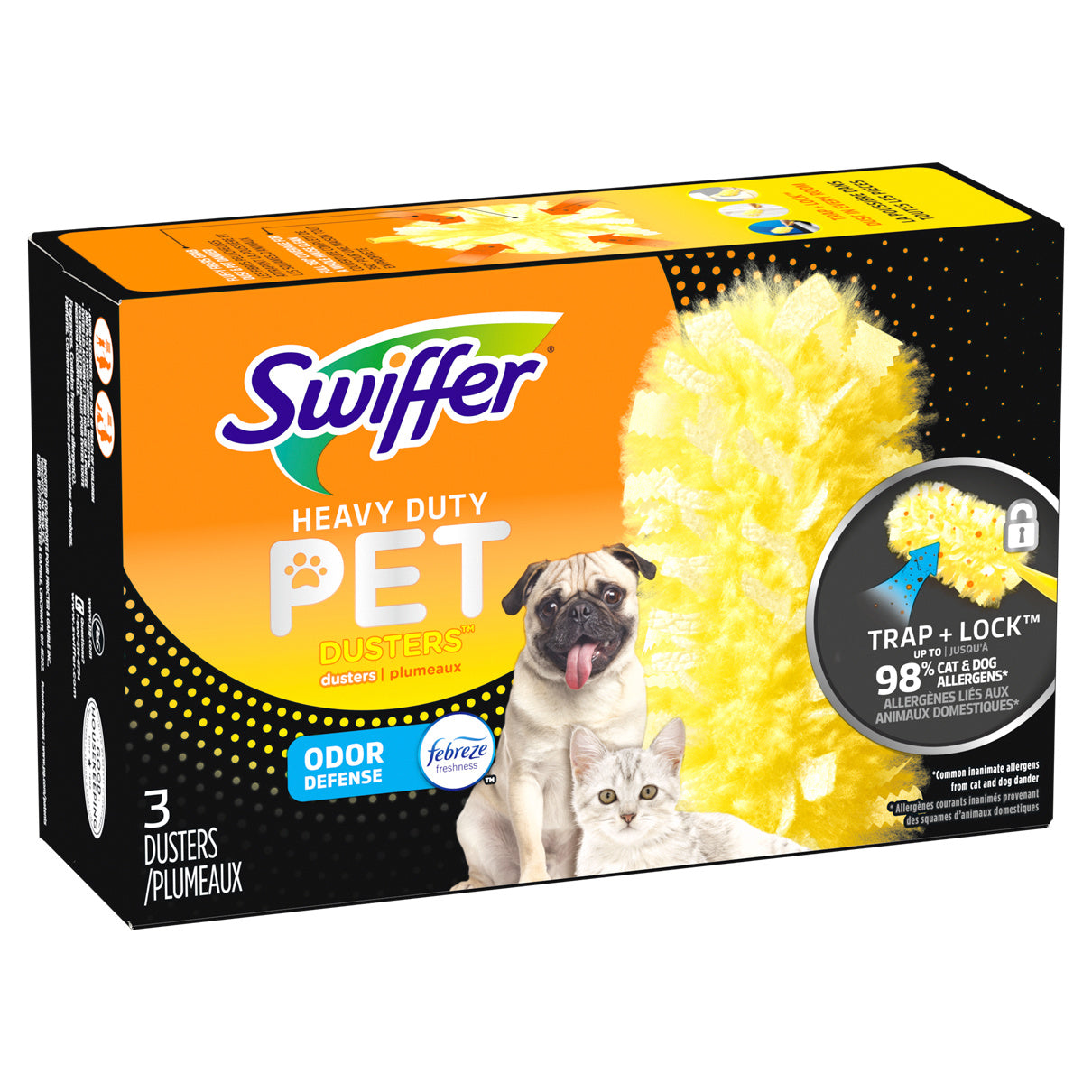 Swiffer 360 Dusters, Pet Heavy Duty Refills with Febreze Odor Defense, 3 count