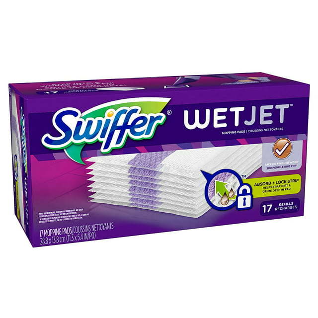 Swiffer WetJet Multi Surface Floor Cleaner Spray Mop Pads Refill, 17 count