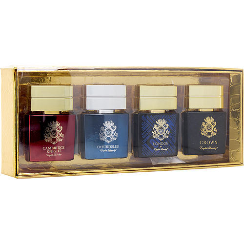 ENGLISH LAUNDRY VARIETY by English Laundry 4 PIECE MENS VARIETY WITH LONDON & CROWN & OXFORD BLUE & CAMBRIDGE KNIGHT AND ALL ARE EDT 0.68 OZ