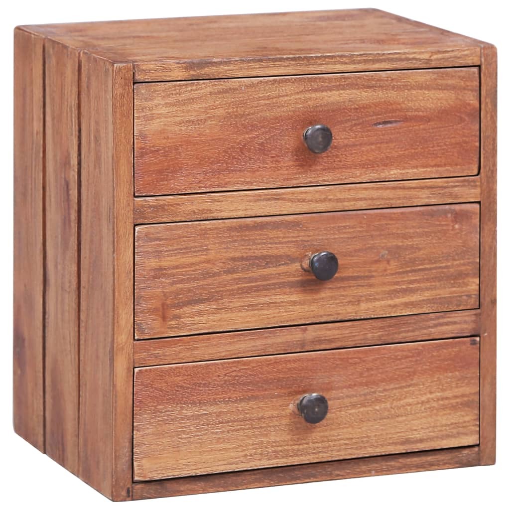 Bedside Cabinet with 3 Drawers 13.8"x9.8"x13.8" Solid Reclaimed Wood