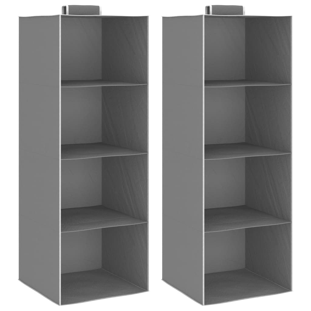 Hanging Closet Organizers 2 pcs with 4 Shelves Fabric