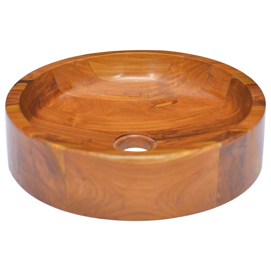 Basin Solid Wood Teak Φ15.7"x3.9"