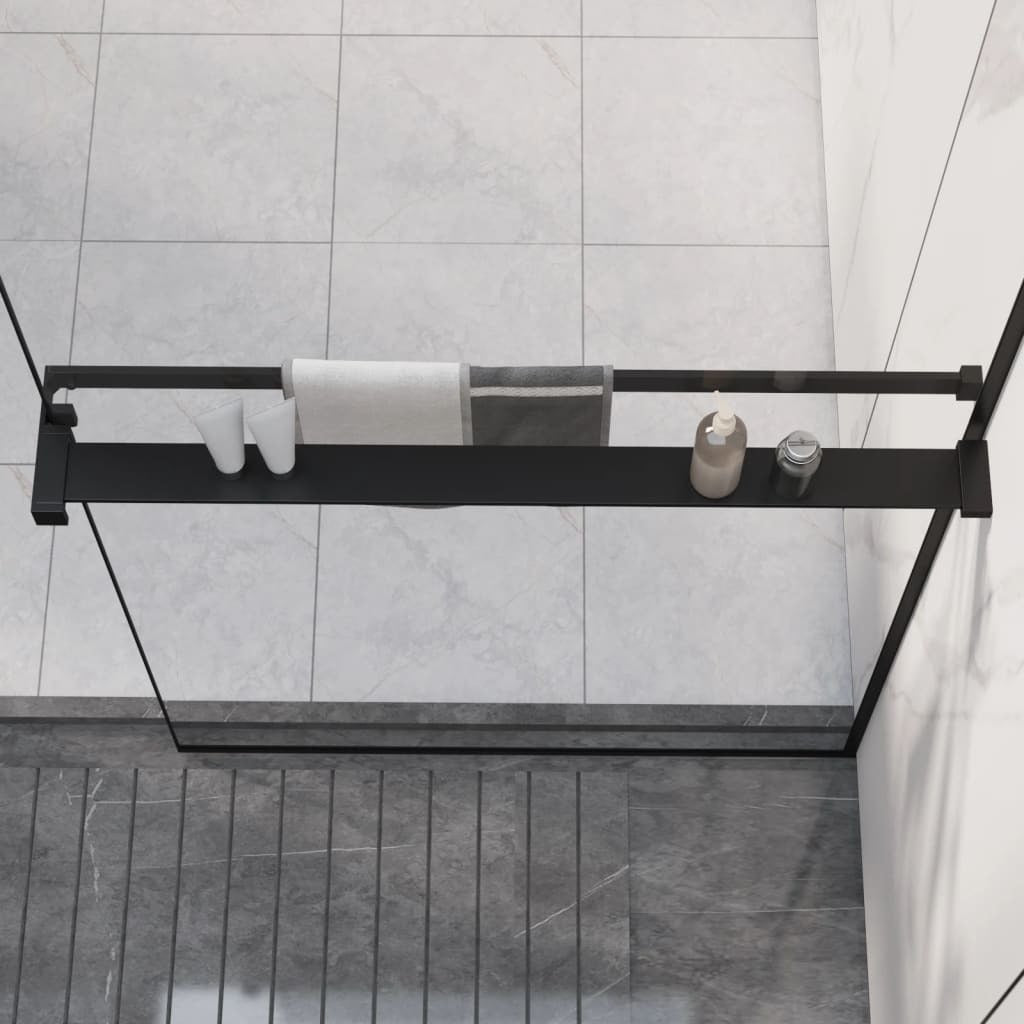 Shower Shelf for Walk-in Shower Wall Black 31.5" Aluminum