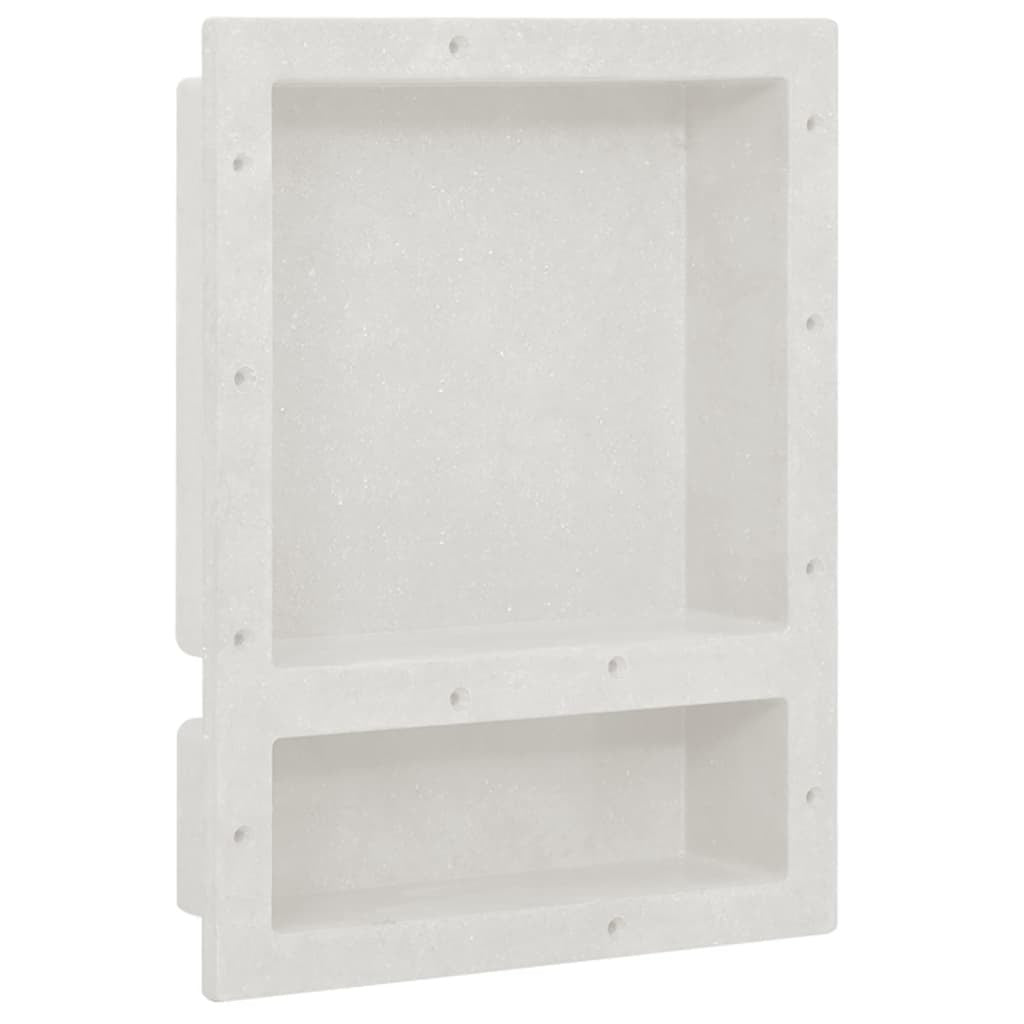 Shower Niche with 2 Compartments Matt White 16.1"x20.1"x3.9"