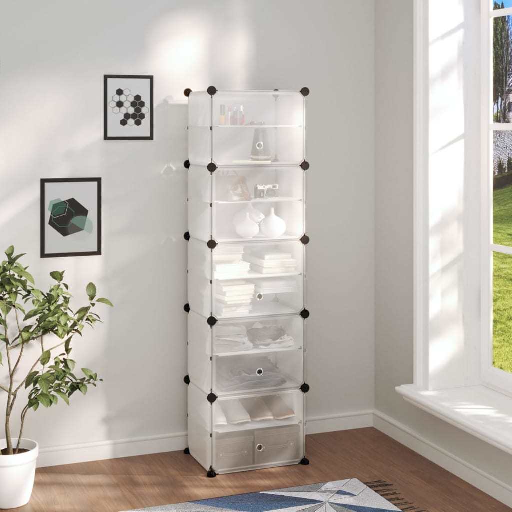 Shoe Rack Transparent 17.3"x12.4"x60.4" PP