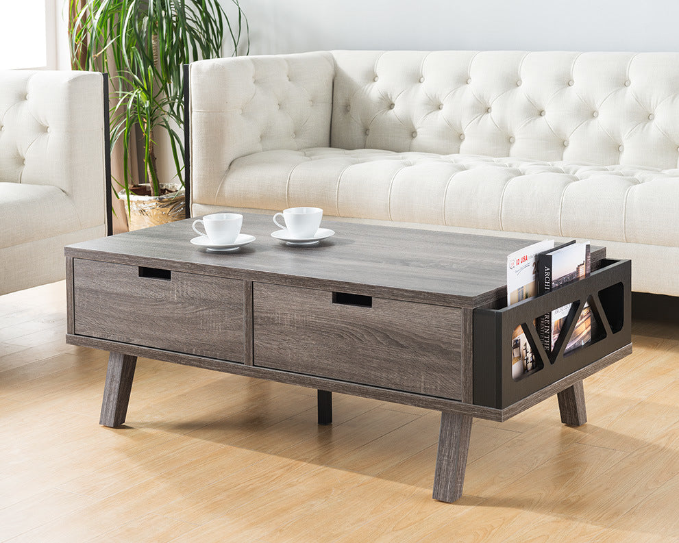 ID USA 151344CT Coffee Table Distressed Grey & Black