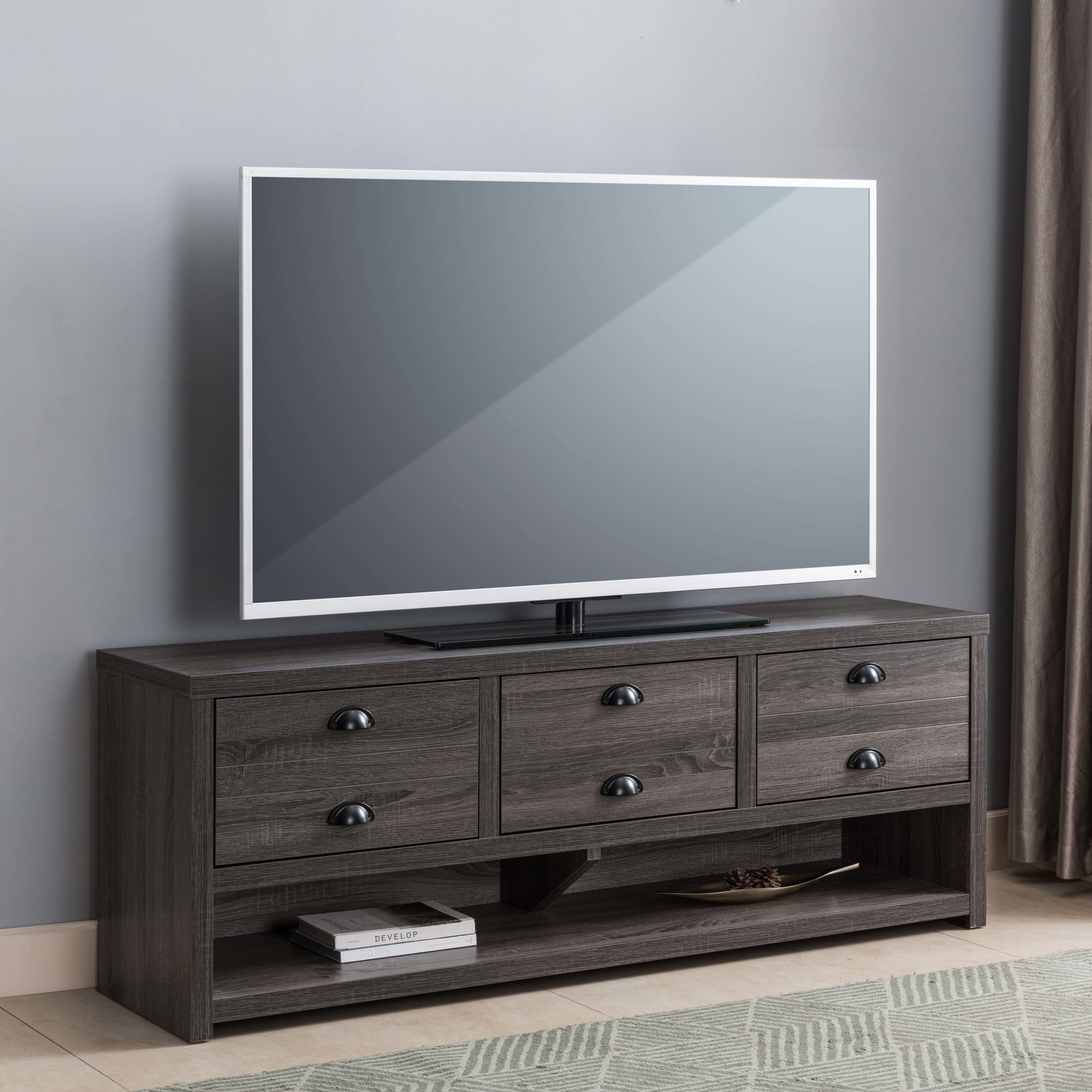 ID USA 212884TV TV Stand Distressed Grey