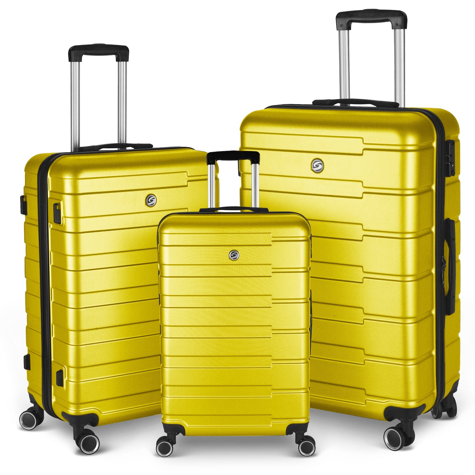 Luggage Suitcase 3 Piece Sets Hardside Carry-on luggage with Spinner Wheels 20"/24"/28"